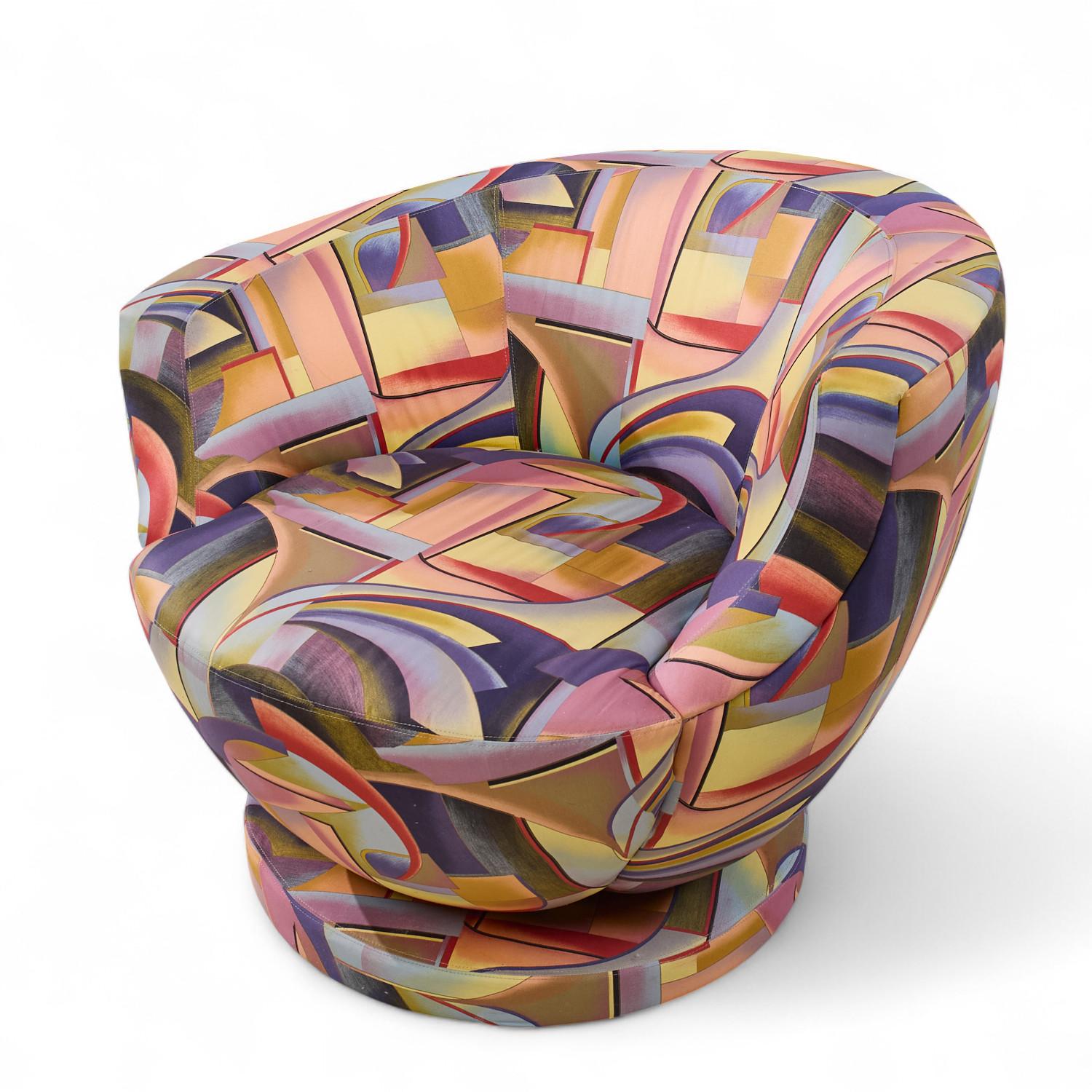 Vladimir Kagan pour Directional Mid Century Corkscrew Swivel Chairs - Pair en vente 4