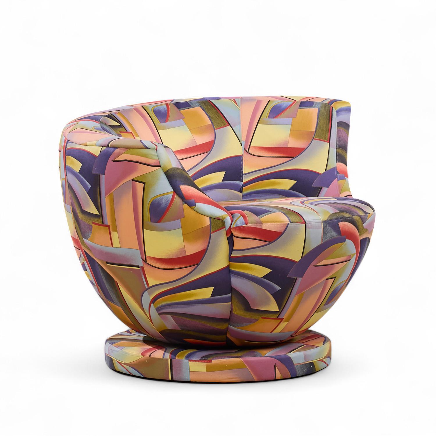 Vladimir Kagan pour Directional Mid Century Corkscrew Swivel Chairs - Pair Bon état - En vente à Countryside, IL