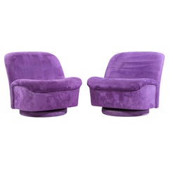 Vladimir Kagan for Directional Mid Century Swivel Lounge Chairs - Pair