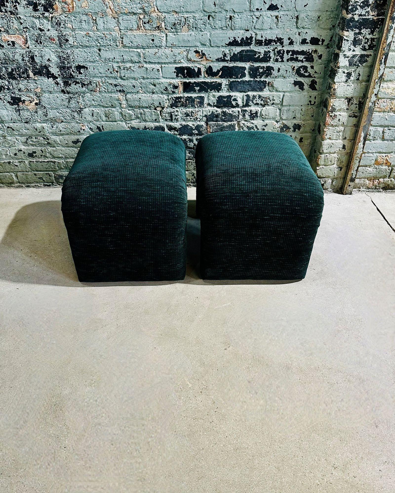 Late 20th Century Vladimir Kagan for Directional Pair Waterfall Stools, 1990 For Sale