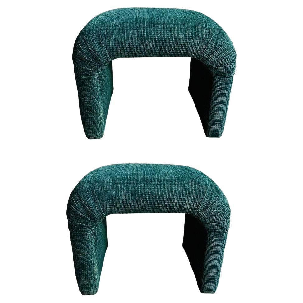 Vladimir Kagan for Directional Pair Waterfall Stools, 1990 For Sale