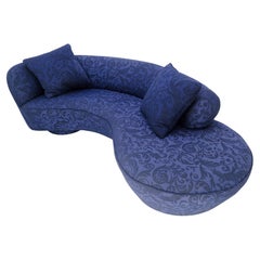 Vladimir Kagan for Directional Purple Upholstery Serpentine Sofa c1990s MINT!