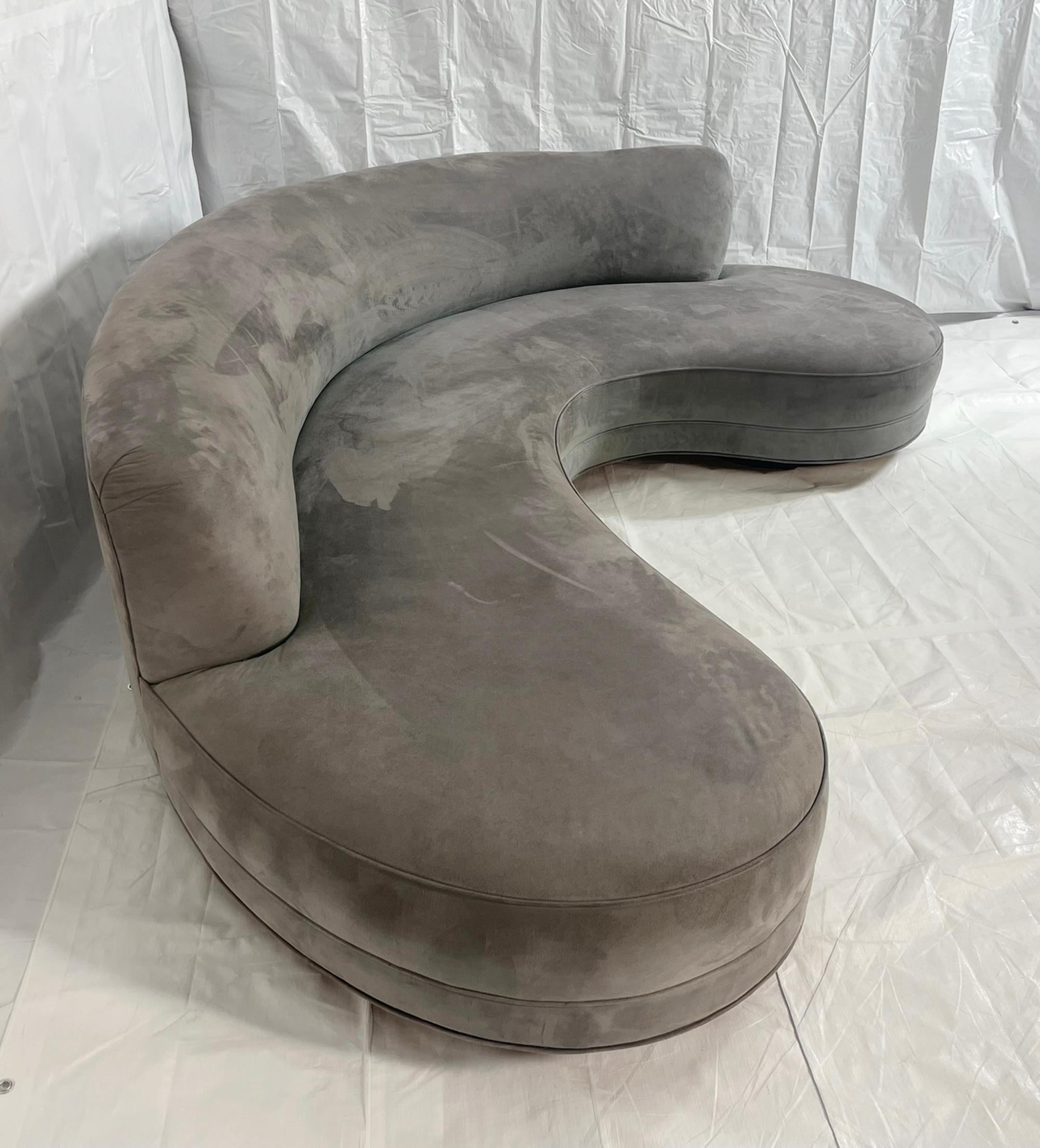 Tissu Vladimir Kagan pour le canapé serpentin Directional, 1970 Design moderniste, USA 1970 en vente