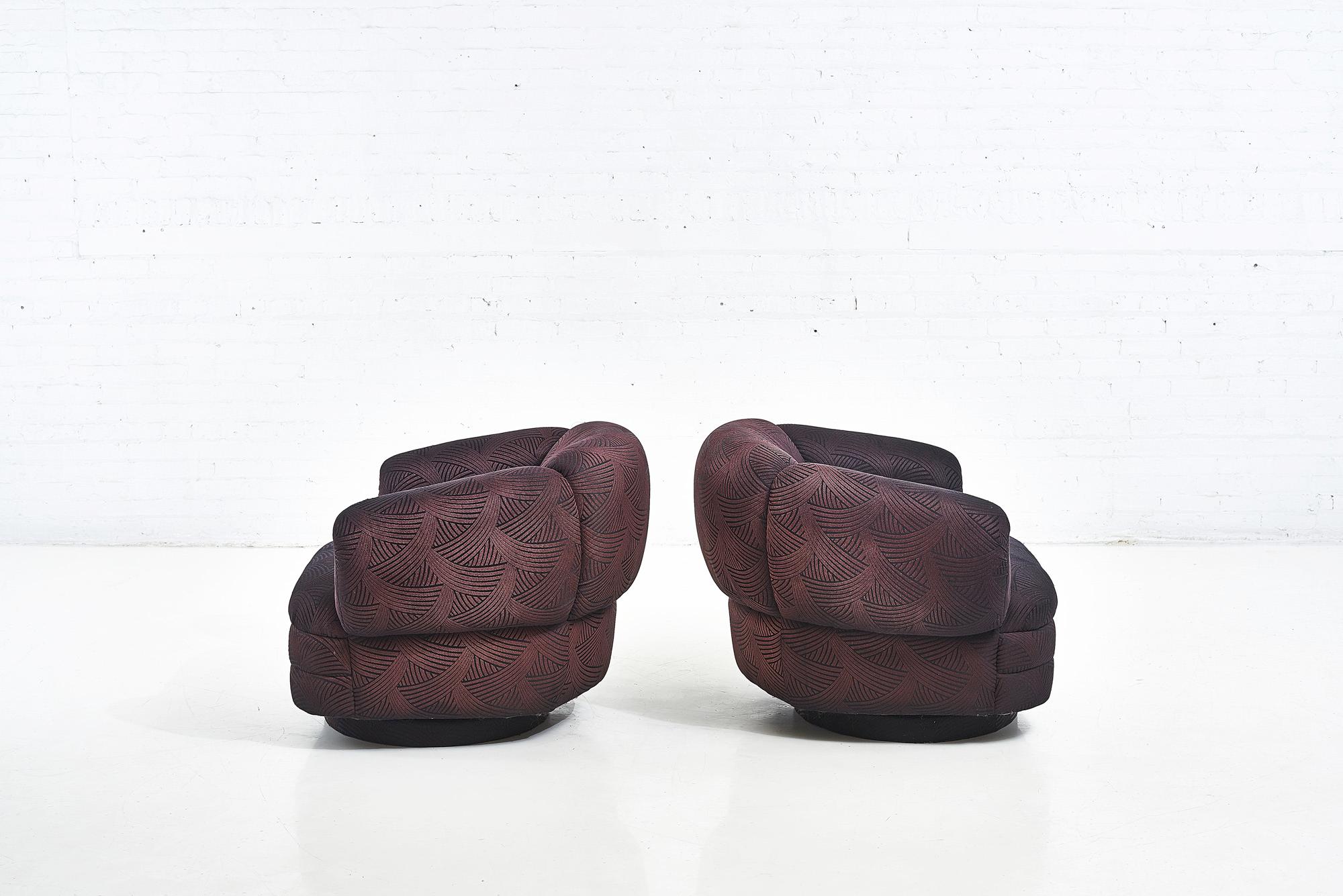 Vladimir Kagan for Directional Swivel Chairs, 1980 In Good Condition For Sale In Chicago, IL