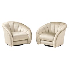 Vladimir Kagan per le sedie da salotto girevoli Directional in velluto