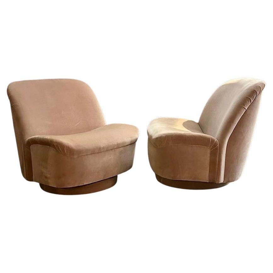 Vladimir Kagan for Directional Swivel & Tilt Lounge Chairs