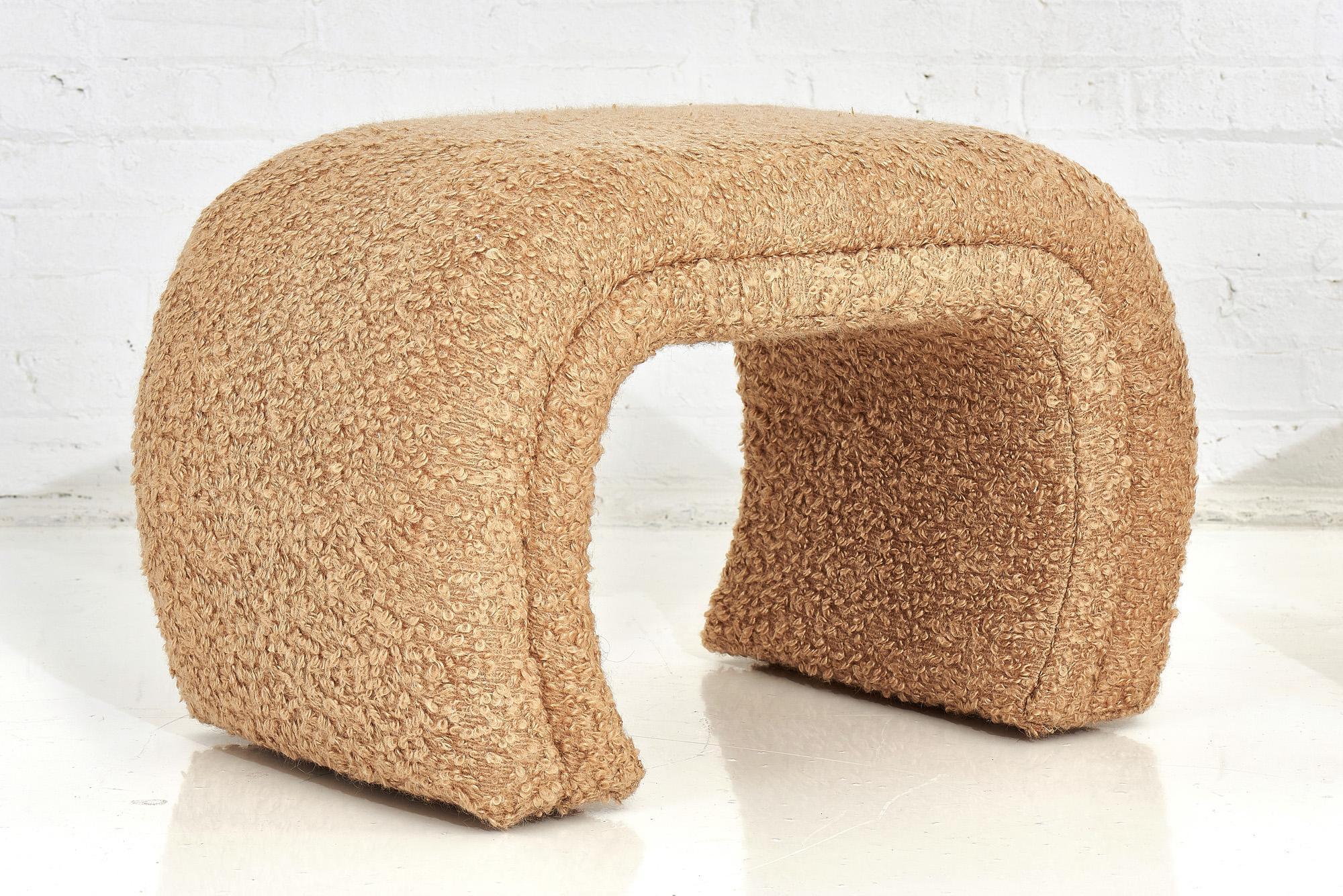 Late 20th Century Vladimir Kagan for Directional, Waterfall Stools in Tan Boucle, 1990