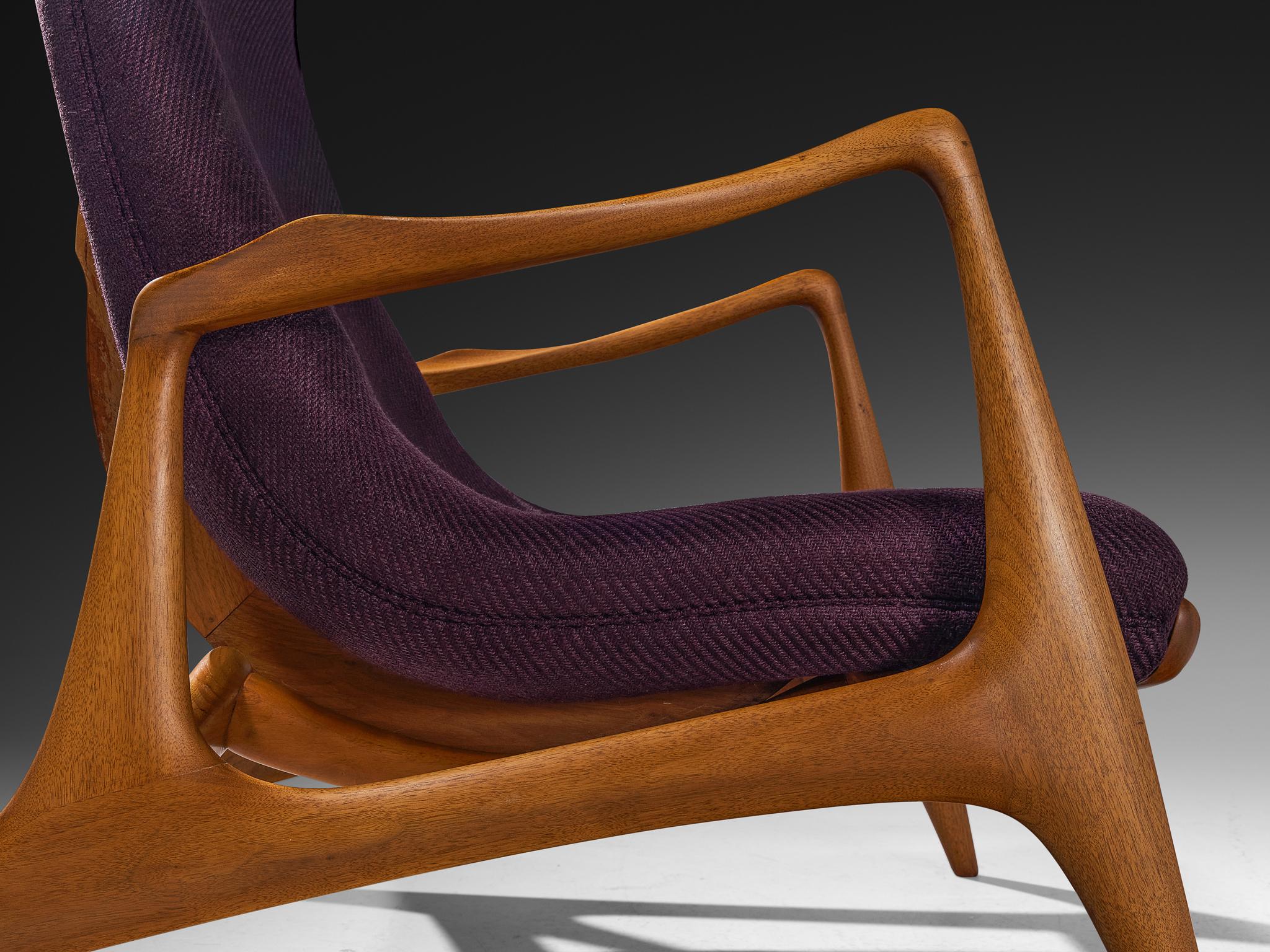 Vladimir Kagan para Dreyfuss Silla 'Multi-position Reclining' de Teca en venta 3