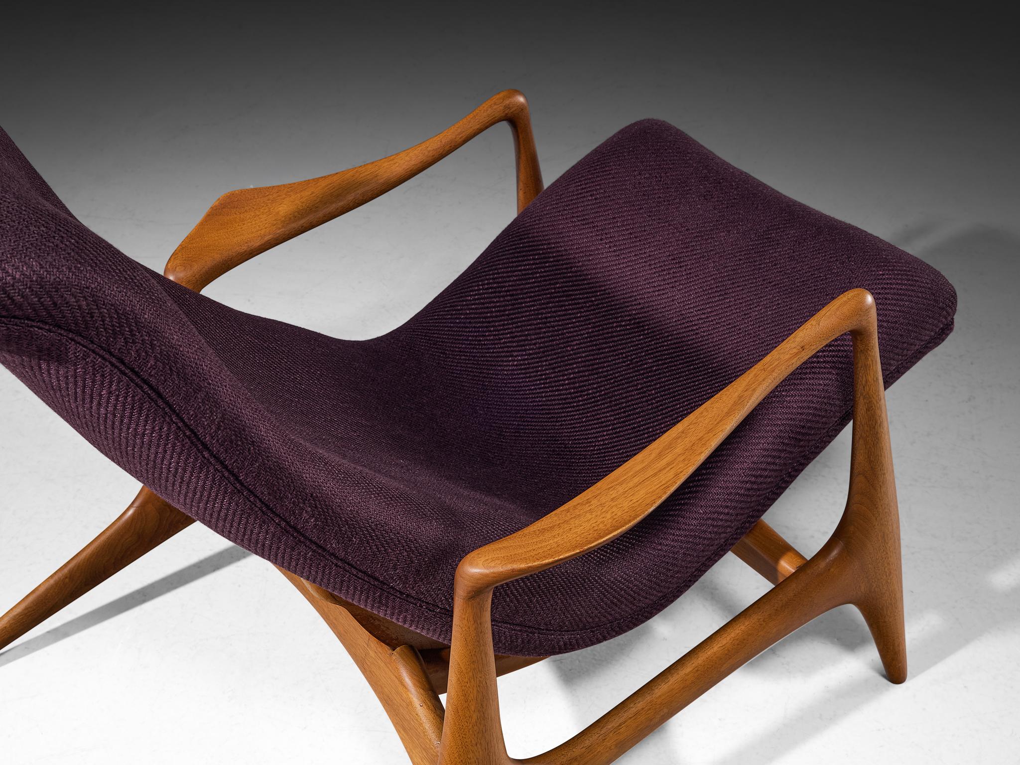 Vladimir Kagan para Dreyfuss Silla 'Multi-position Reclining' de Teca en venta 7