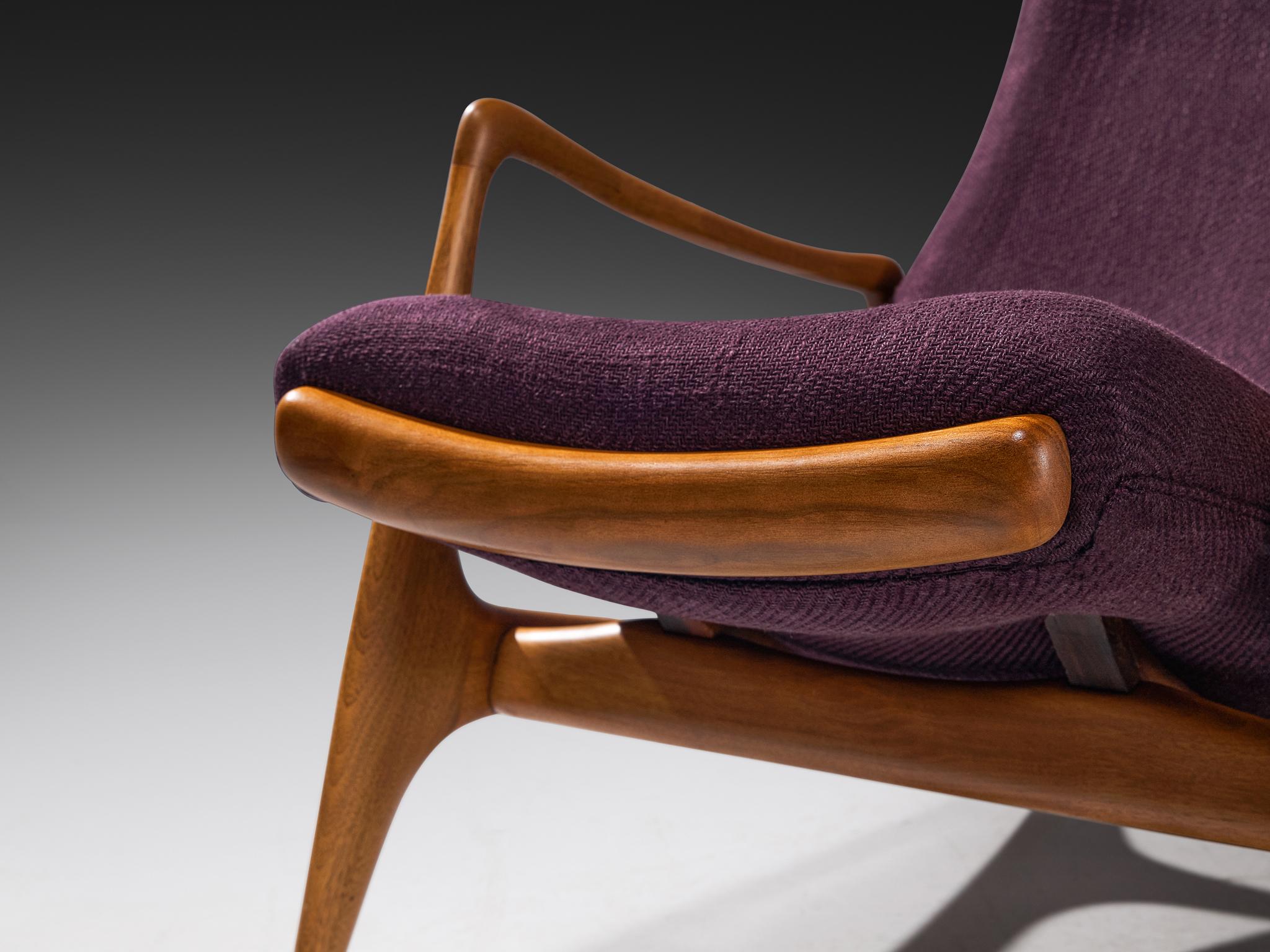 Vladimir Kagan para Dreyfuss Silla 'Multi-position Reclining' de Teca Estadounidense en venta