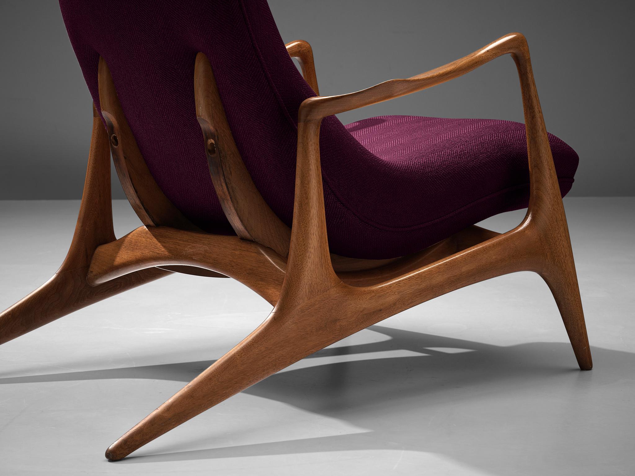 Vladimir Kagan for Dreyfuss ‘Multi-Position Reclining’ Chair in Teak In Good Condition In Waalwijk, NL