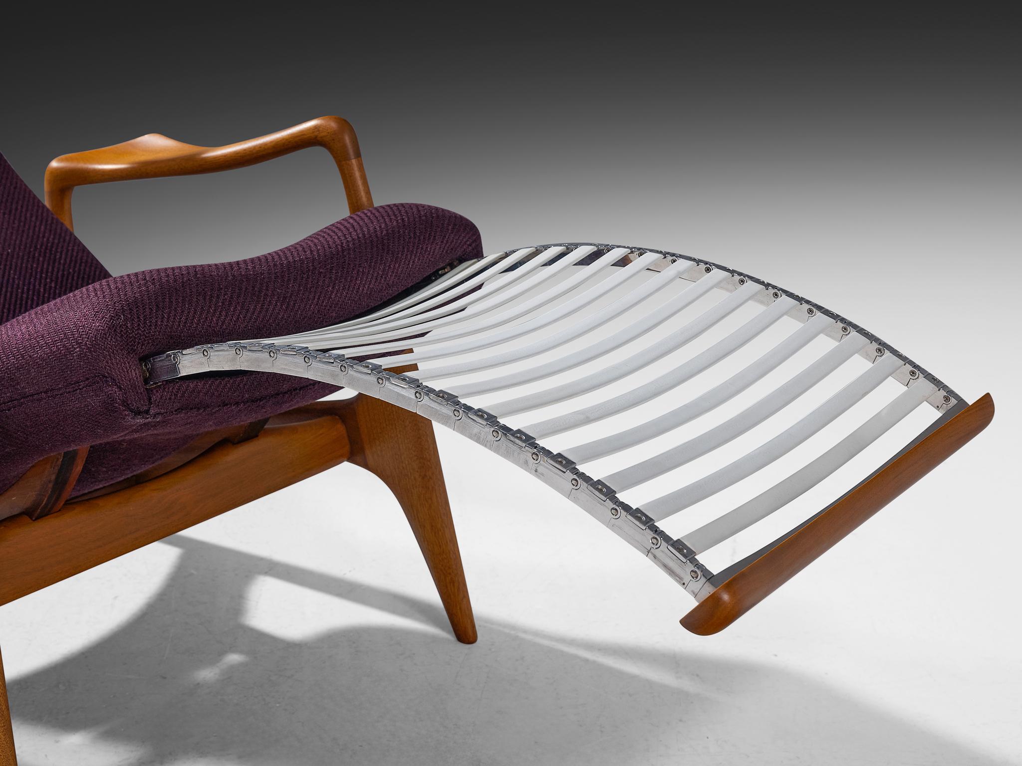 Vladimir Kagan para Dreyfuss Silla 'Multi-position Reclining' de Teca en Bueno estado para la venta en Waalwijk, NL
