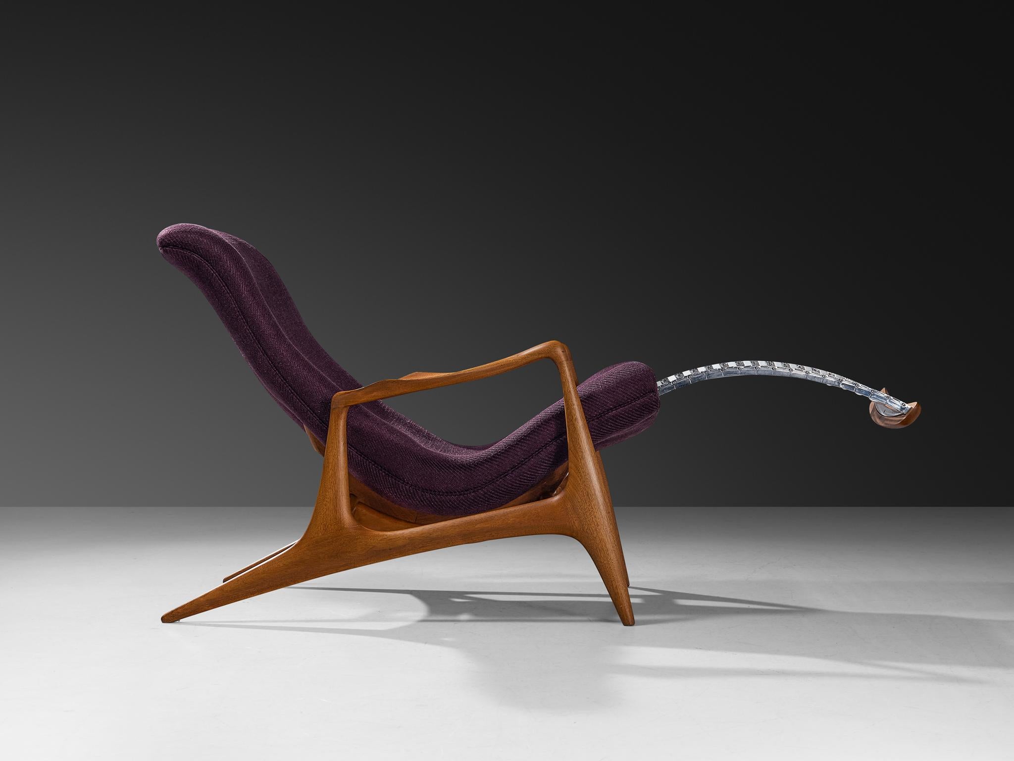 Vladimir Kagan para Dreyfuss Silla 'Multi-position Reclining' de Teca mediados del siglo XX en venta