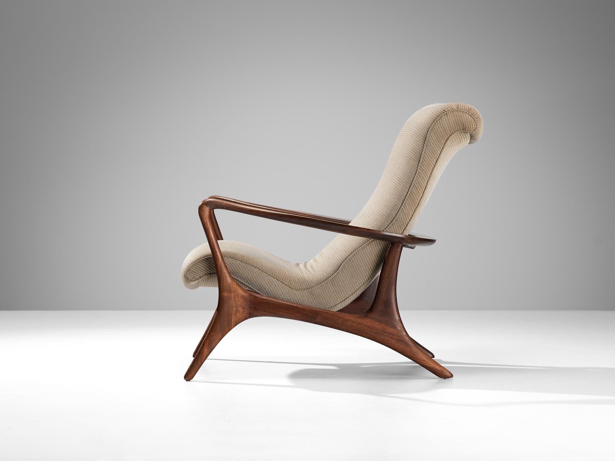 Vladimir Kagan for Dreyfuss ‘Contour' Lounge Chair in Walnut  1
