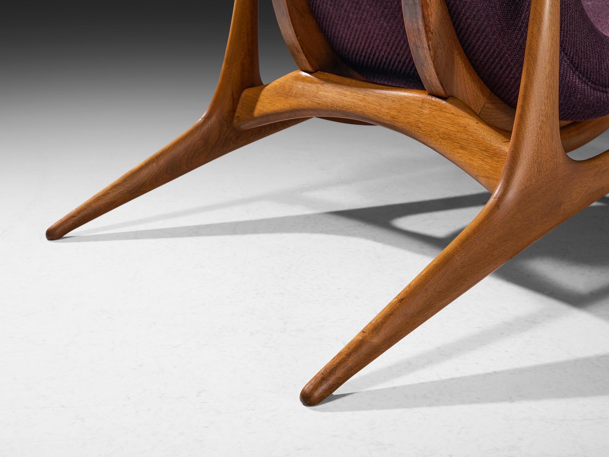 Vladimir Kagan para Dreyfuss Silla 'Multi-position Reclining' de Teca Aluminio en venta