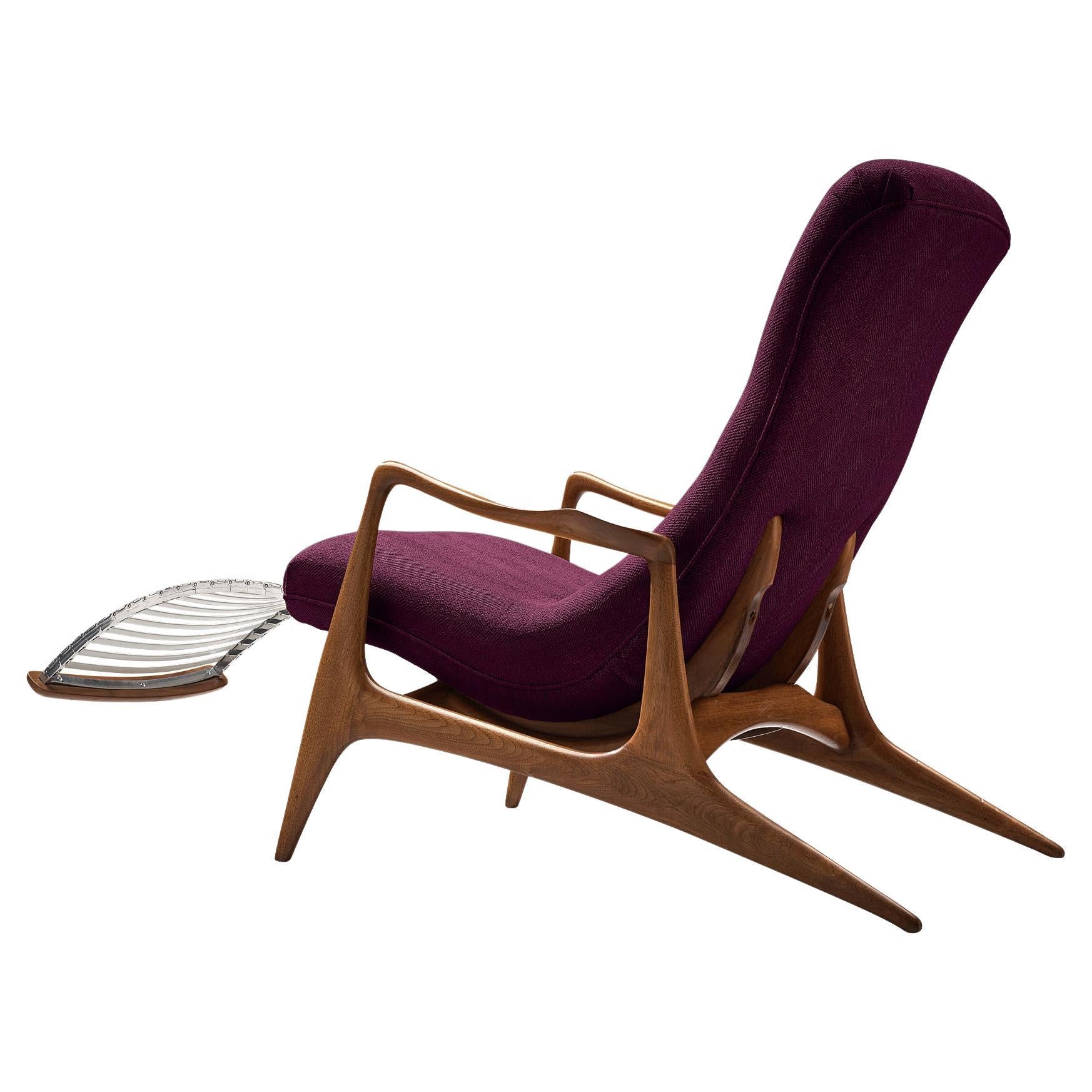 Vladimir Kagan for Dreyfuss ‘Multi-Position Reclining’ Chair in Teak  For Sale