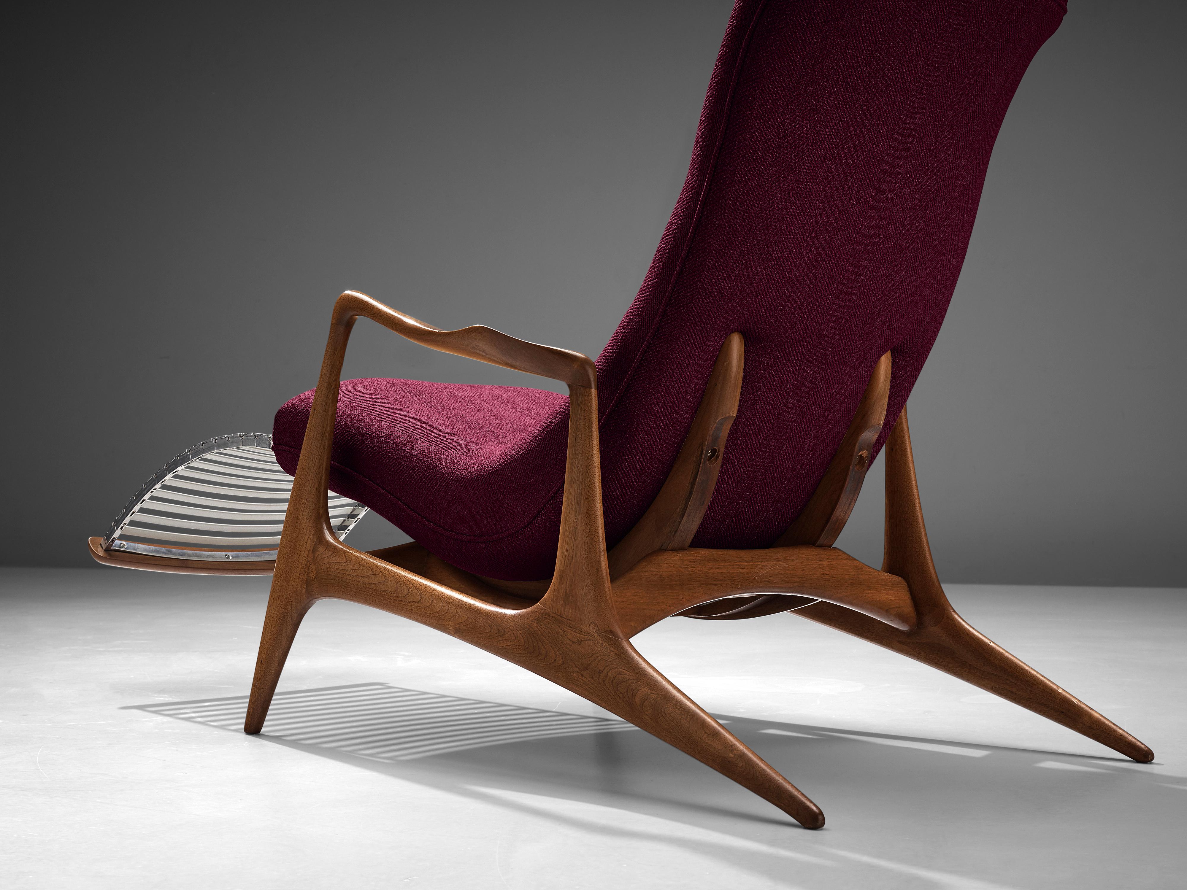 Fabric Vladimir Kagan for Dreyfuss Reclining ‘Contour’ Lounge Chair