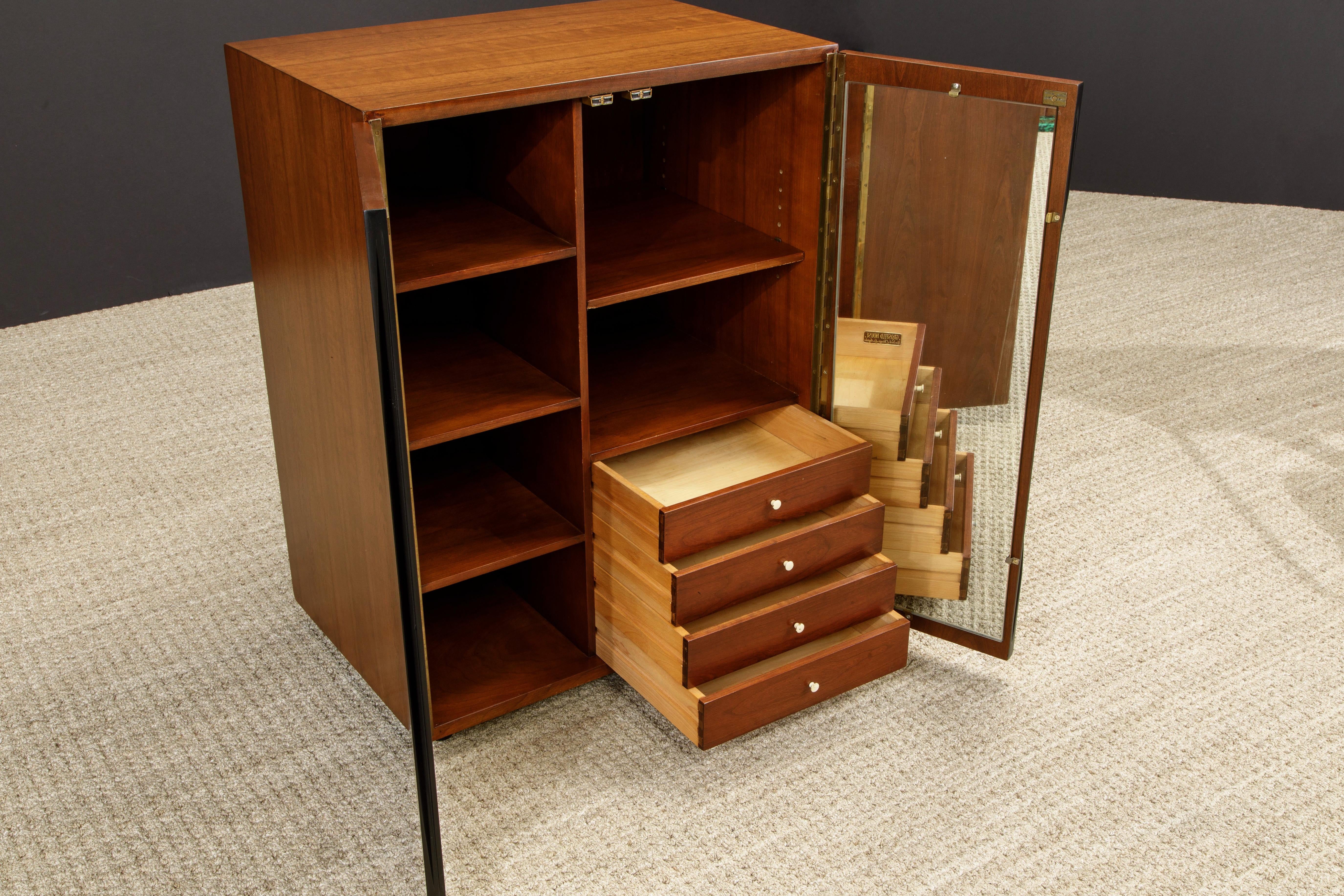 Vladimir Kagan for Grosfeld House Accessory Armoire Cabinet, 1950s, Signed In Excellent Condition In Los Angeles, CA