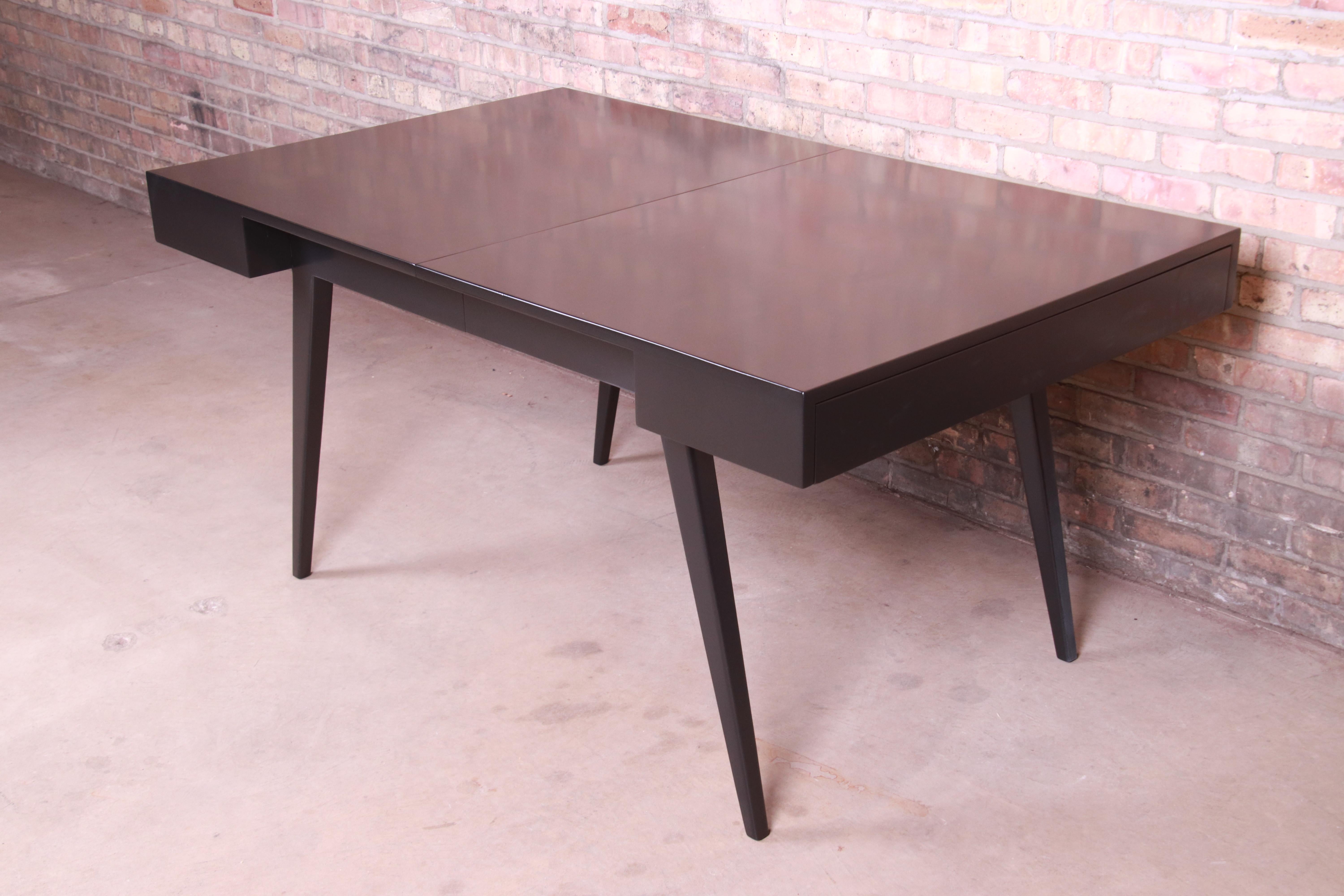 Vladimir Kagan for Grosfeld House Black Lacquered Dining Table, Newly Refinished 7