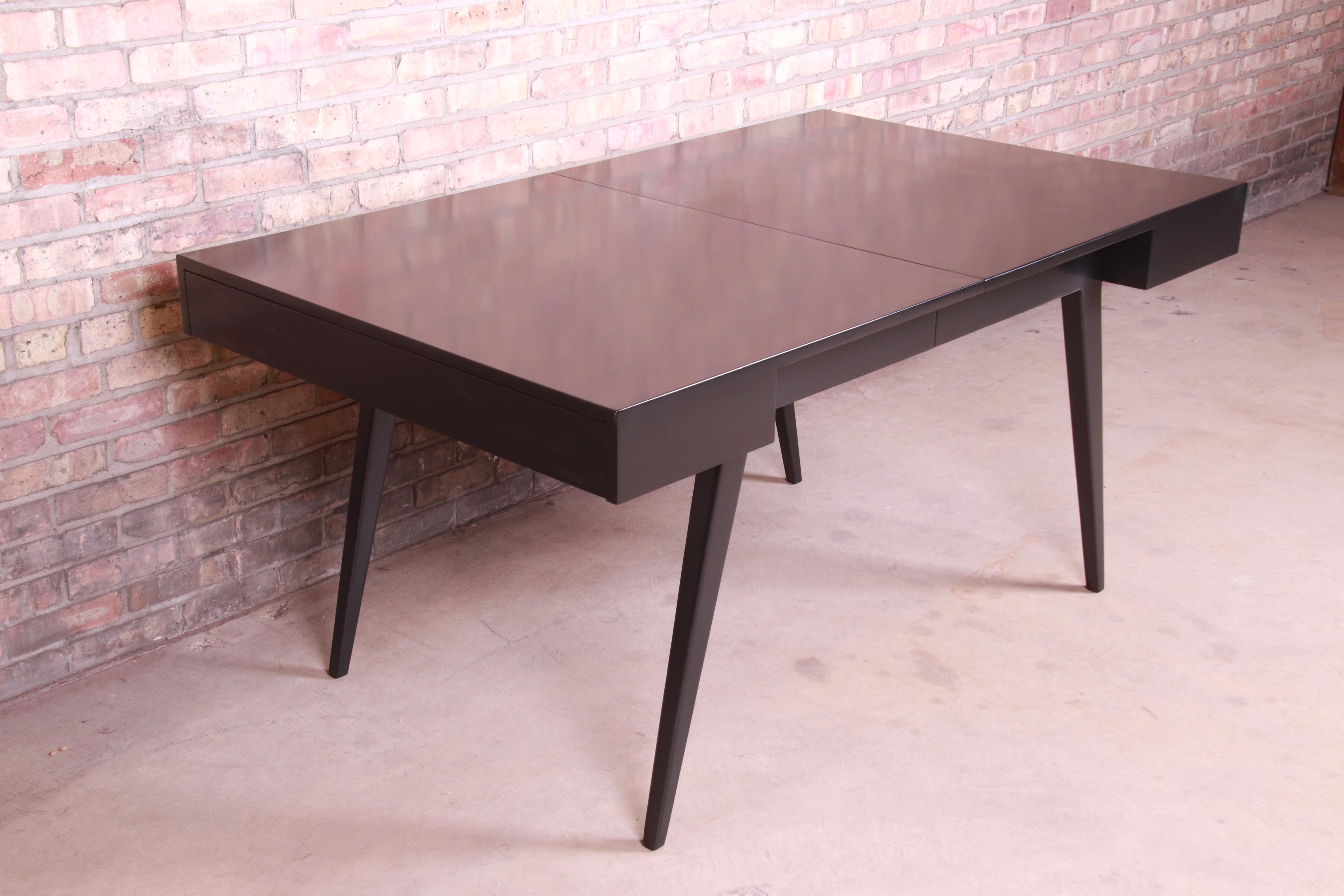 Vladimir Kagan for Grosfeld House Black Lacquered Dining Table, Newly Refinished 8