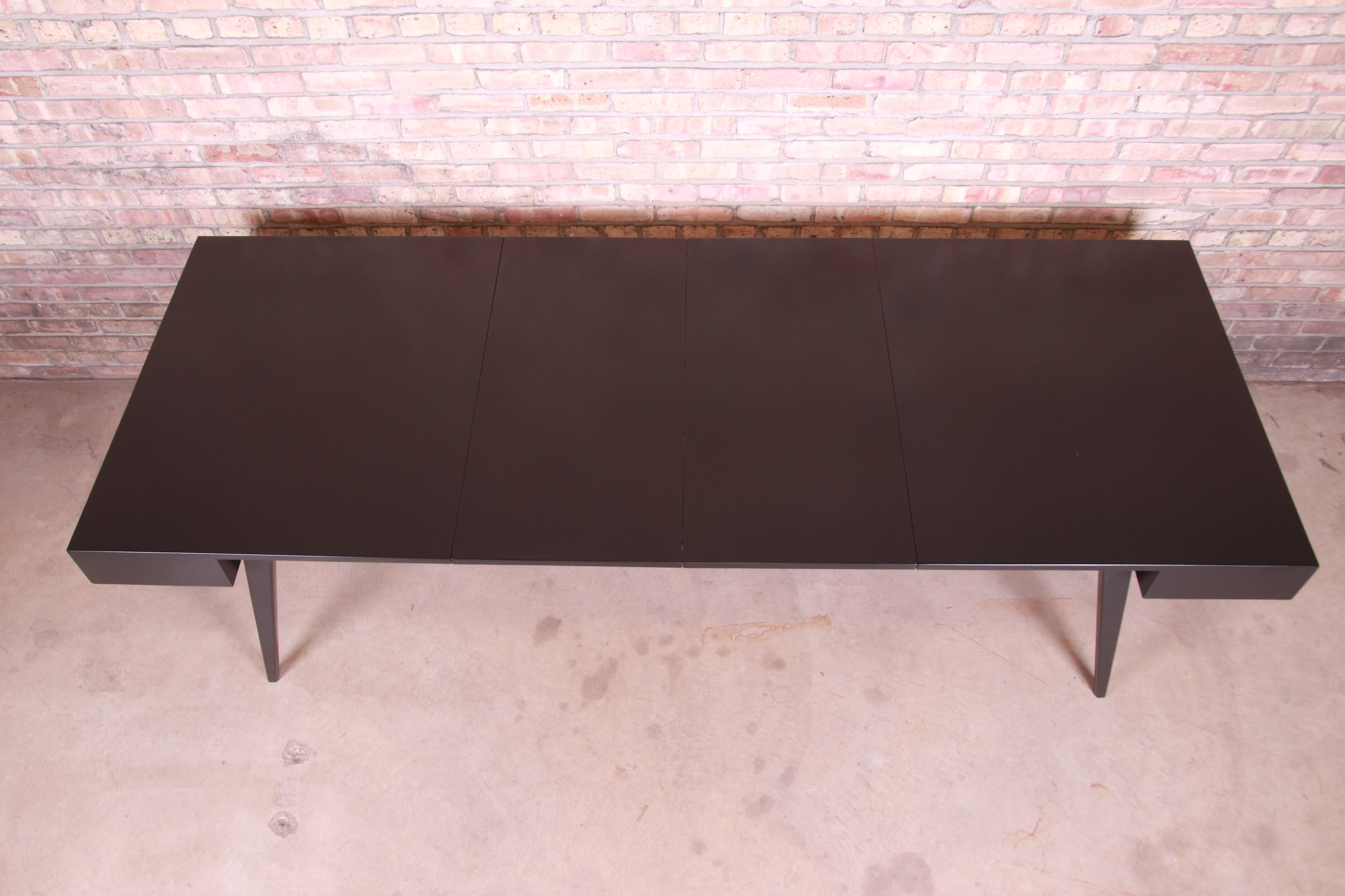 Mid-20th Century Vladimir Kagan for Grosfeld House Black Lacquered Dining Table, Newly Refinished