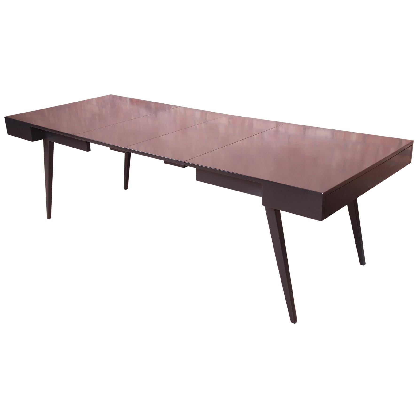 Vladimir Kagan for Grosfeld House Black Lacquered Dining Table, Newly Refinished