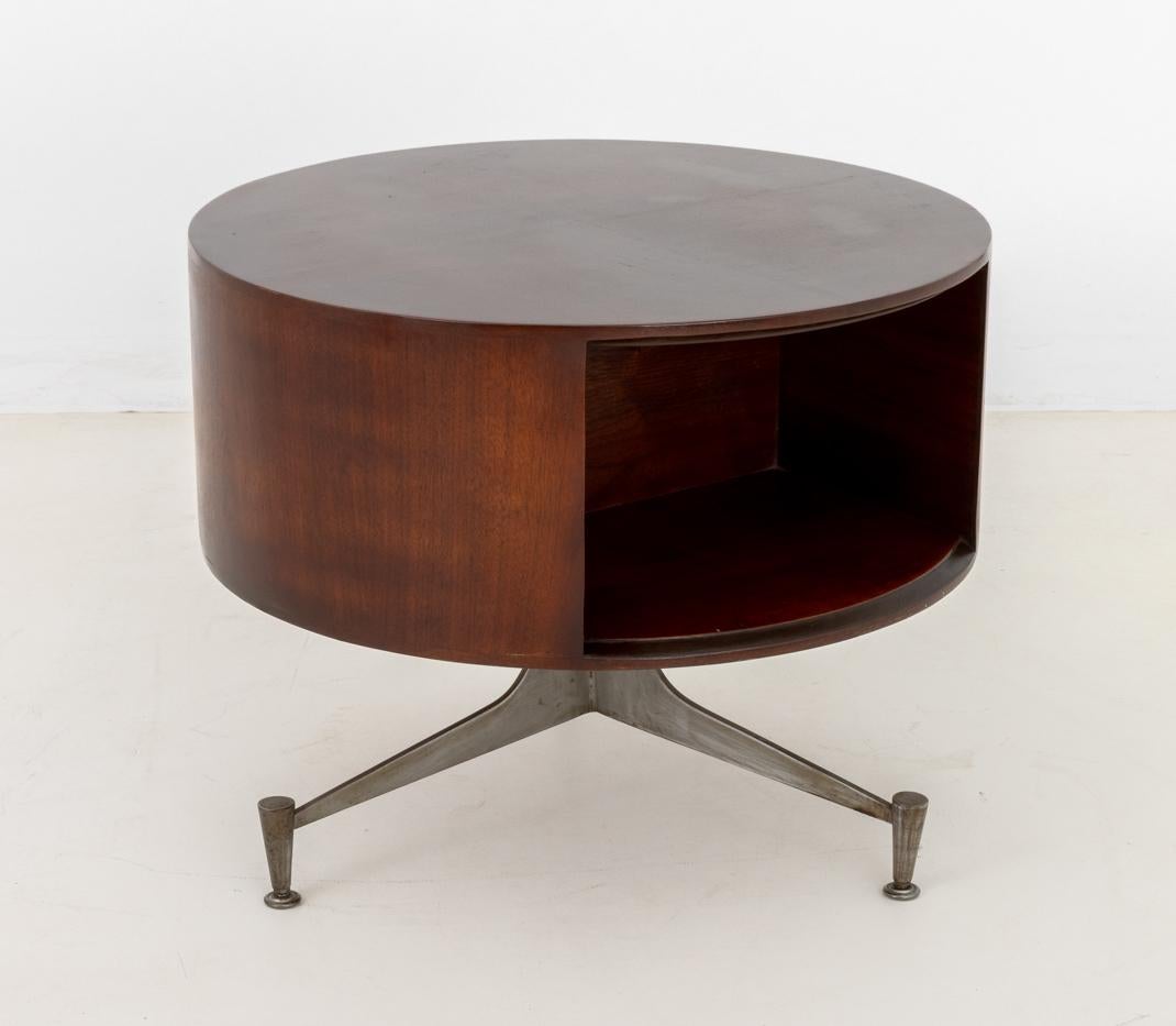 Aluminum Vladimir Kagan for Grosfeld House Mid-Century Modern Revolving Side Table, 1957 For Sale
