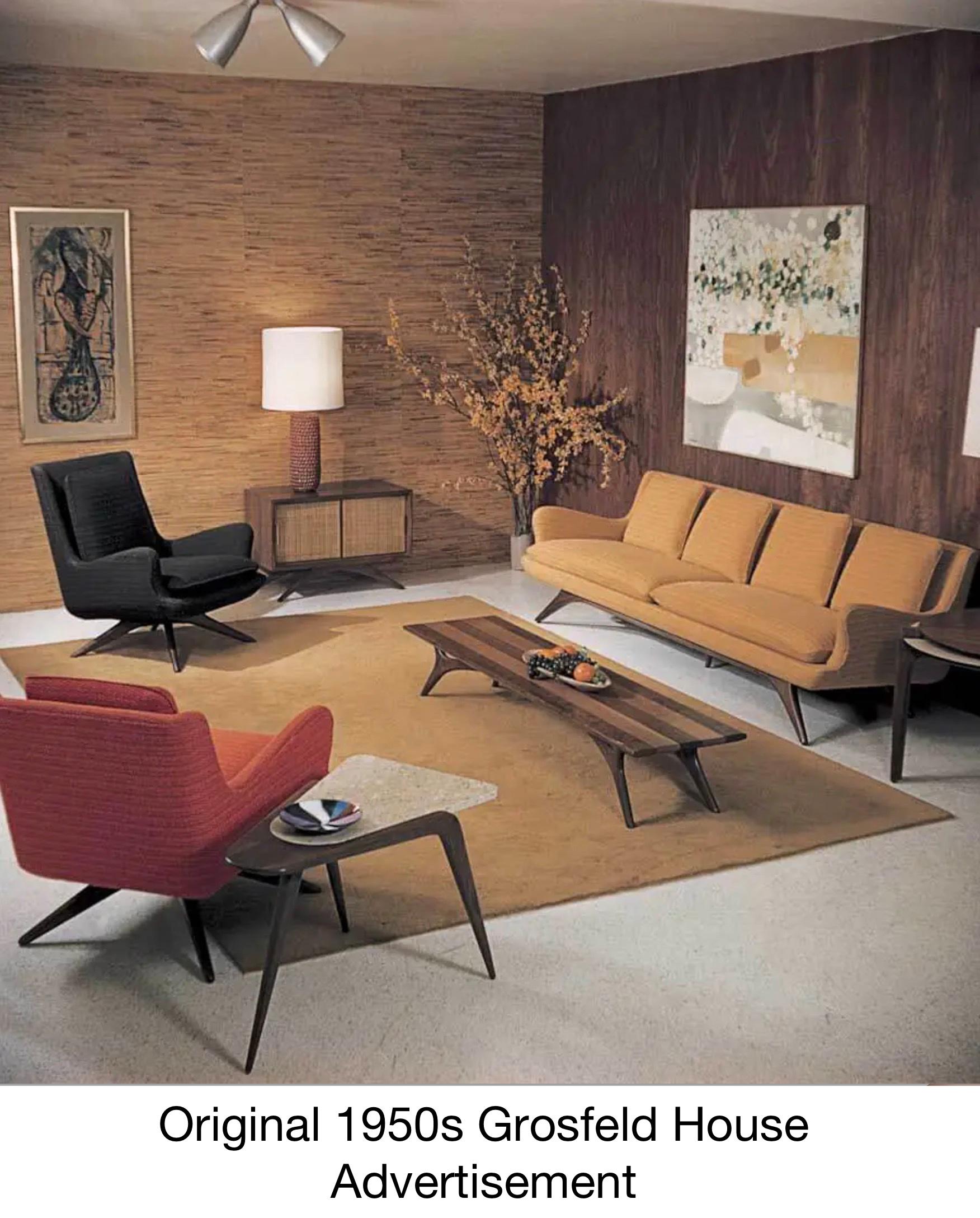 Vladimir Kagan for Grosfeld House Rare Four-Seat Sculptural Sofa, 1950s 11
