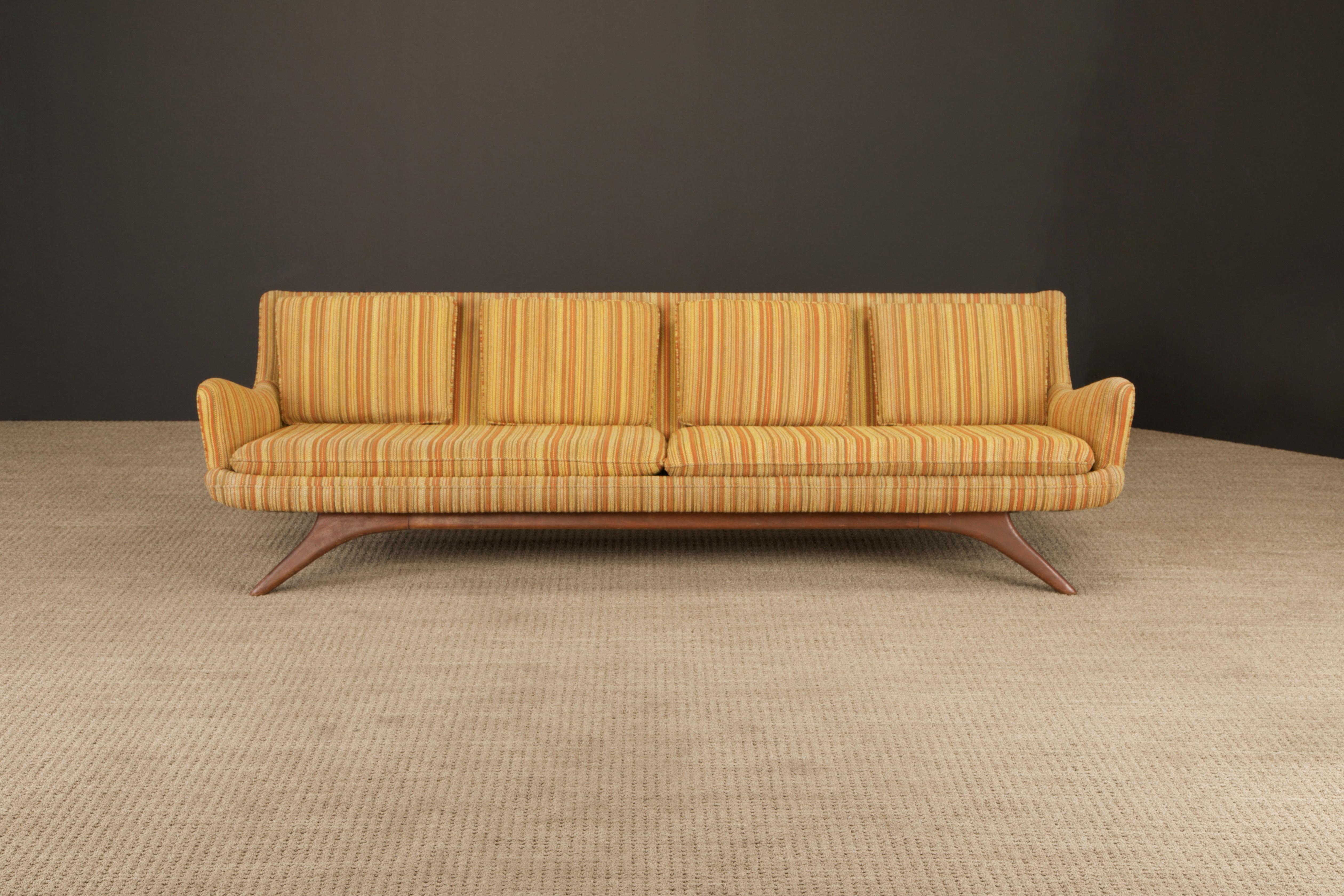 Mid-Century Modern Vladimir Kagan for Grosfeld House Rare Four-Seat Sculptural Sofa, 1950s