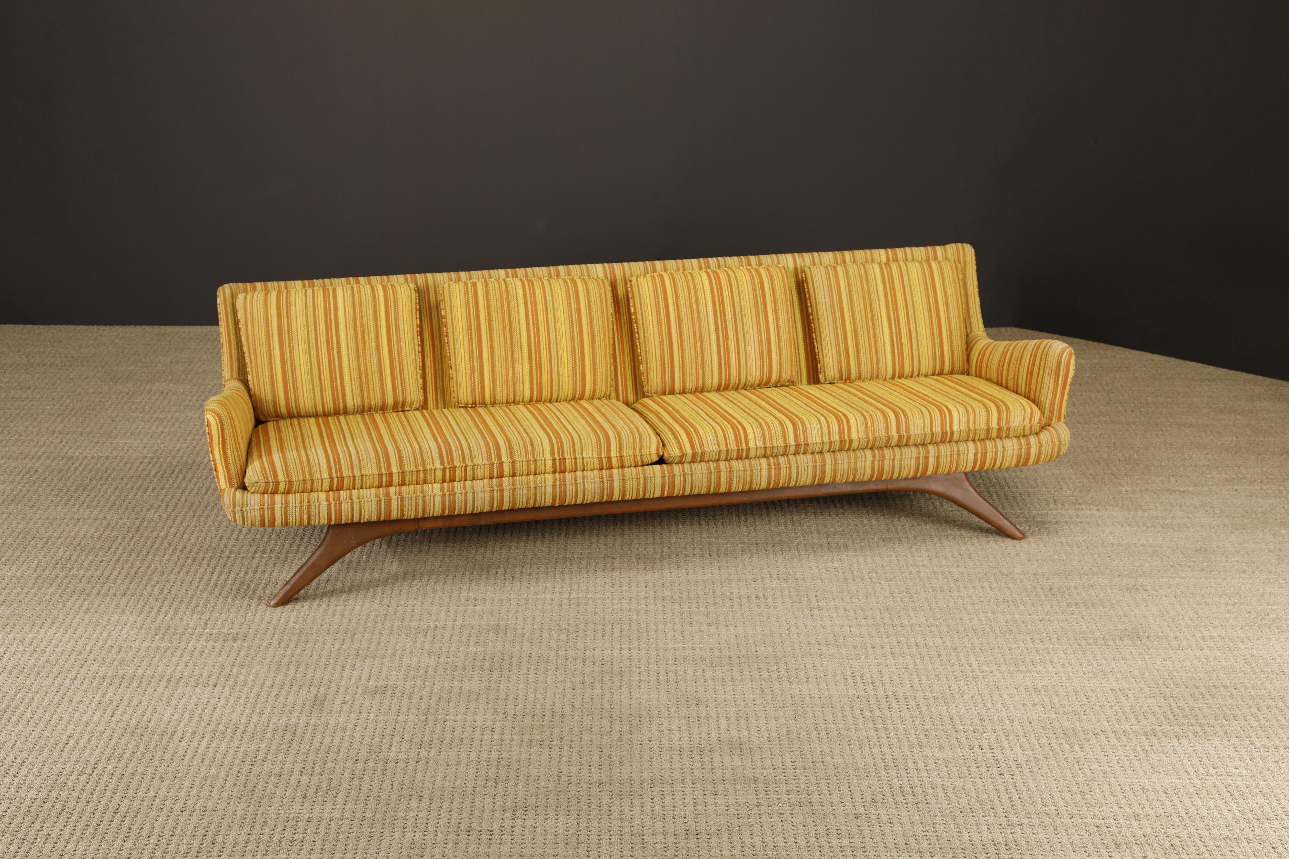 American Vladimir Kagan for Grosfeld House Rare Four-Seat Sculptural Sofa, 1950s