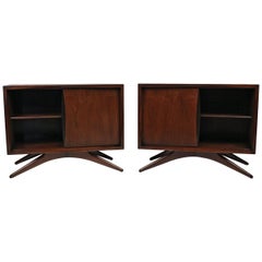 Vladimir Kagan for Grosfeld House Sculptural Walnut Nightstands, 1950s