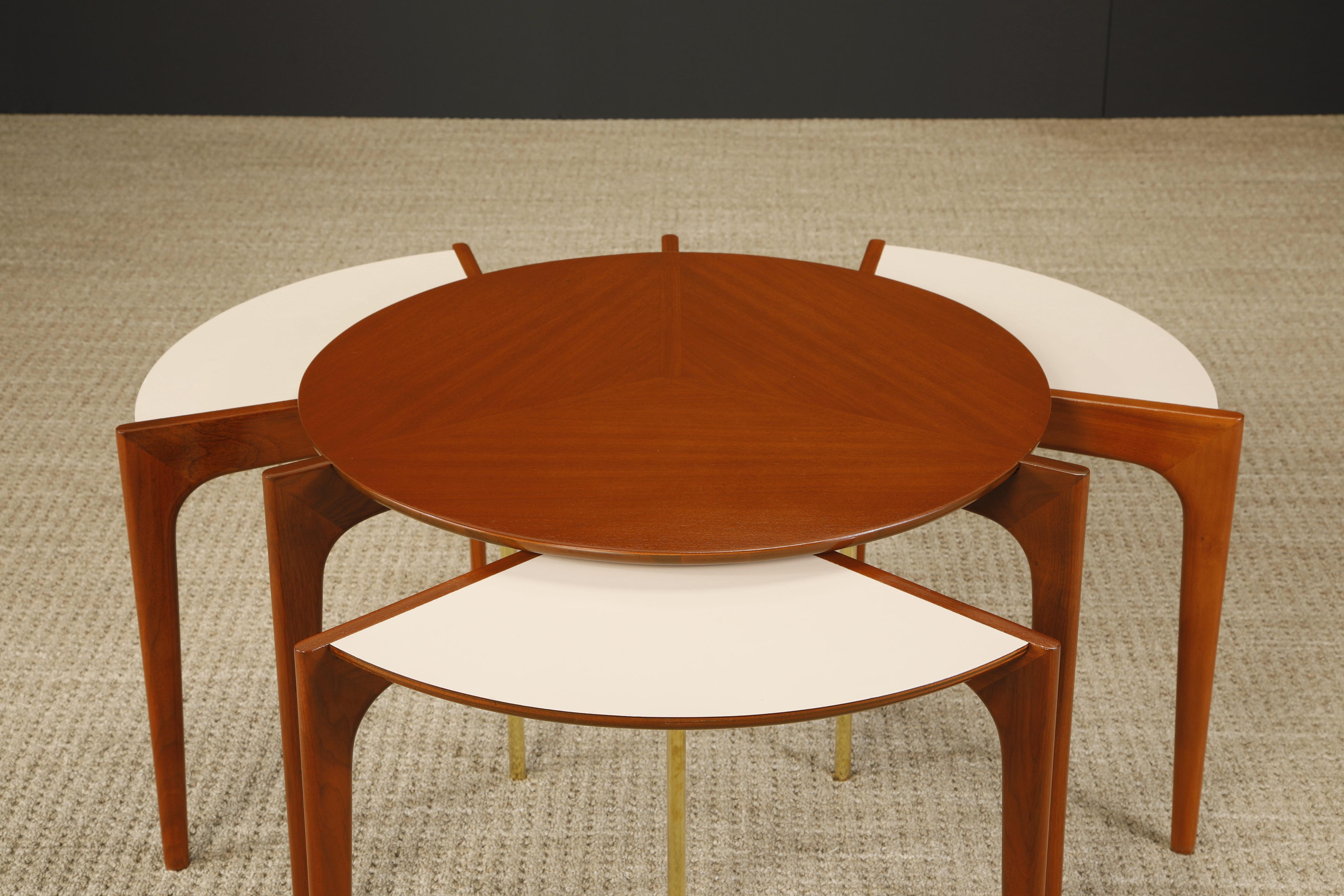 Vladimir Kagan for Grosfeld House Set of Nesting Tables, Very Rare 1950s, Signed For Sale 3