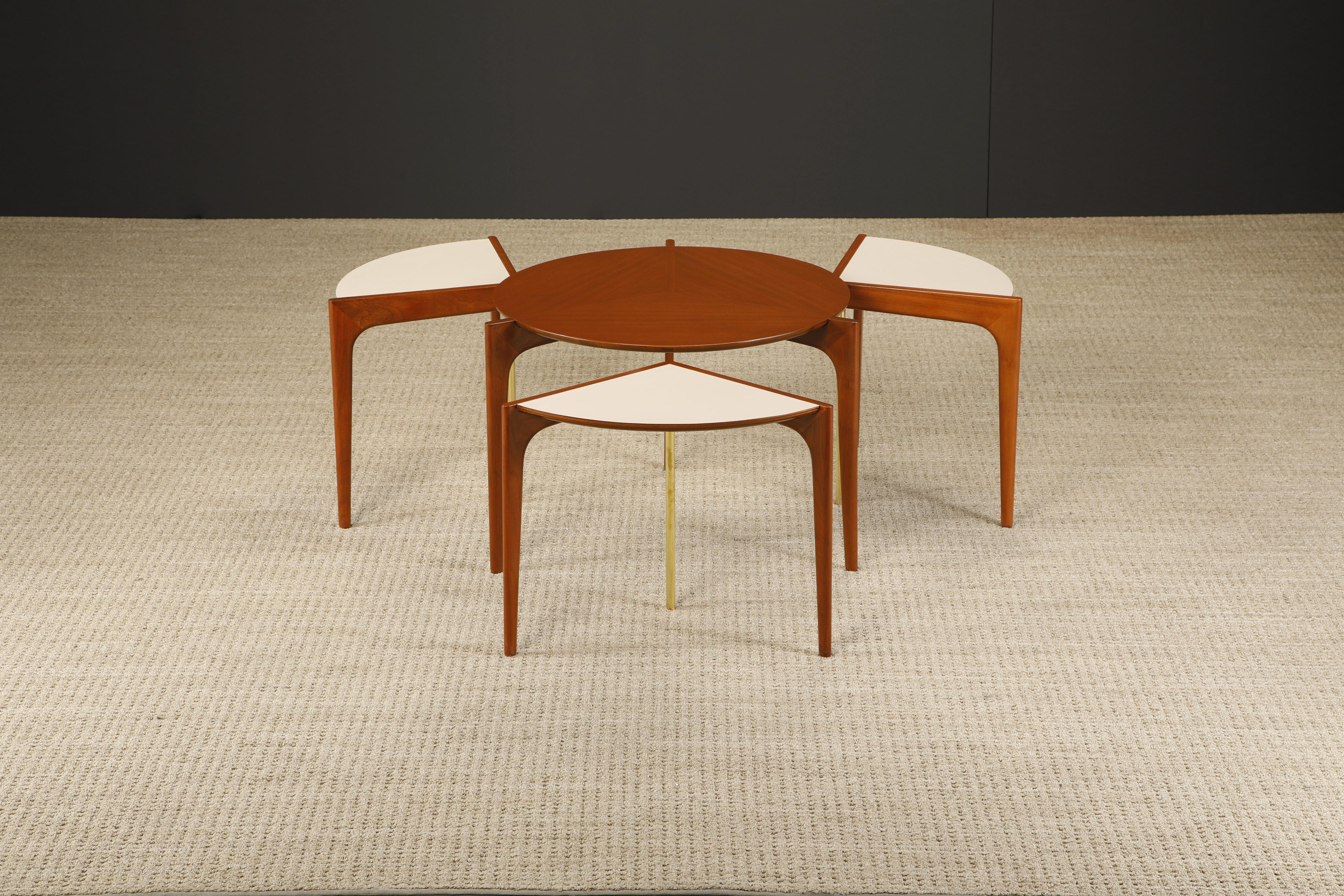 Modern Vladimir Kagan for Grosfeld House Set of Nesting Tables, Very Rare 1950s, Signed For Sale