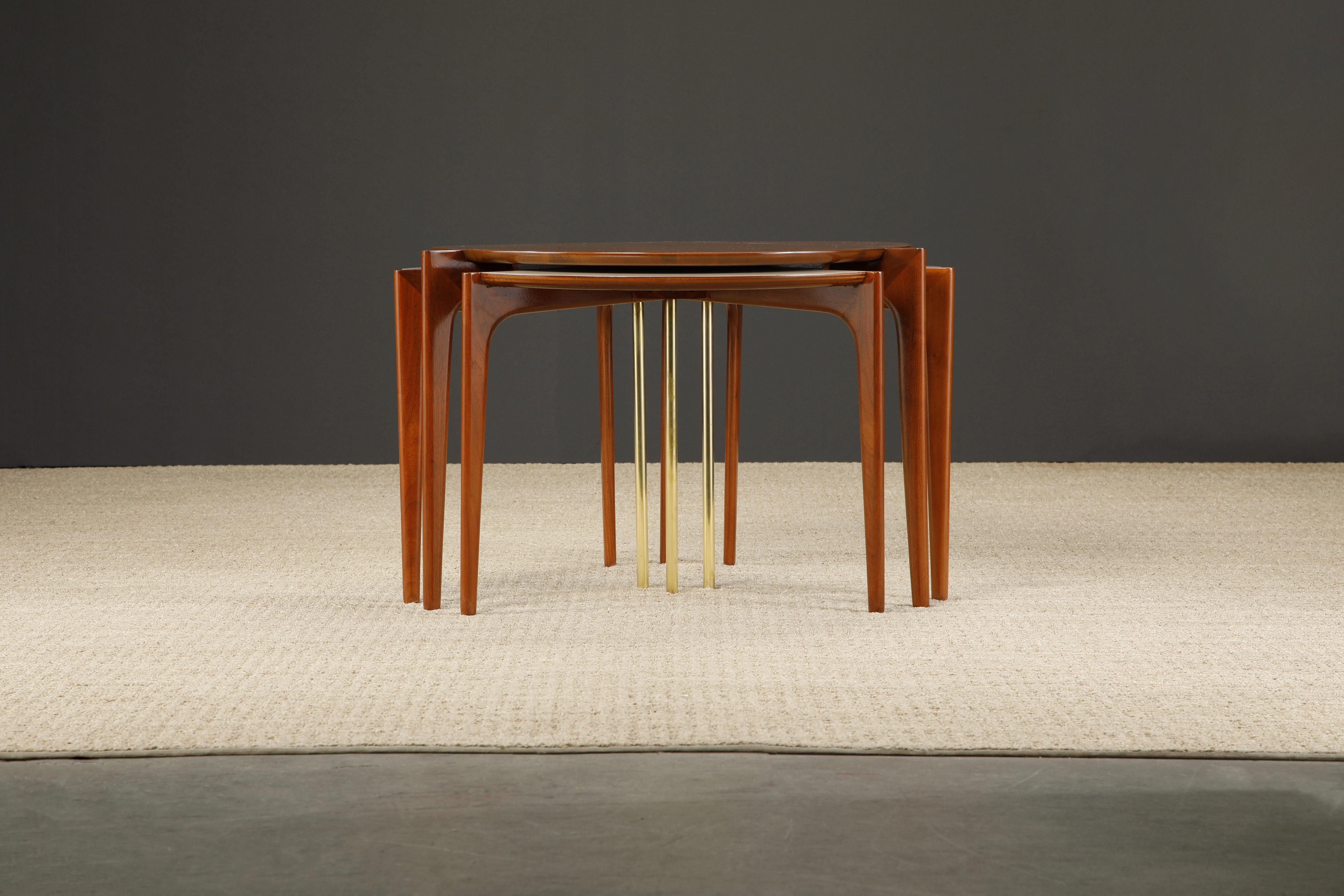Vladimir Kagan for Grosfeld House Set of Nesting Tables, Very Rare 1950s, Signed In Excellent Condition For Sale In Los Angeles, CA