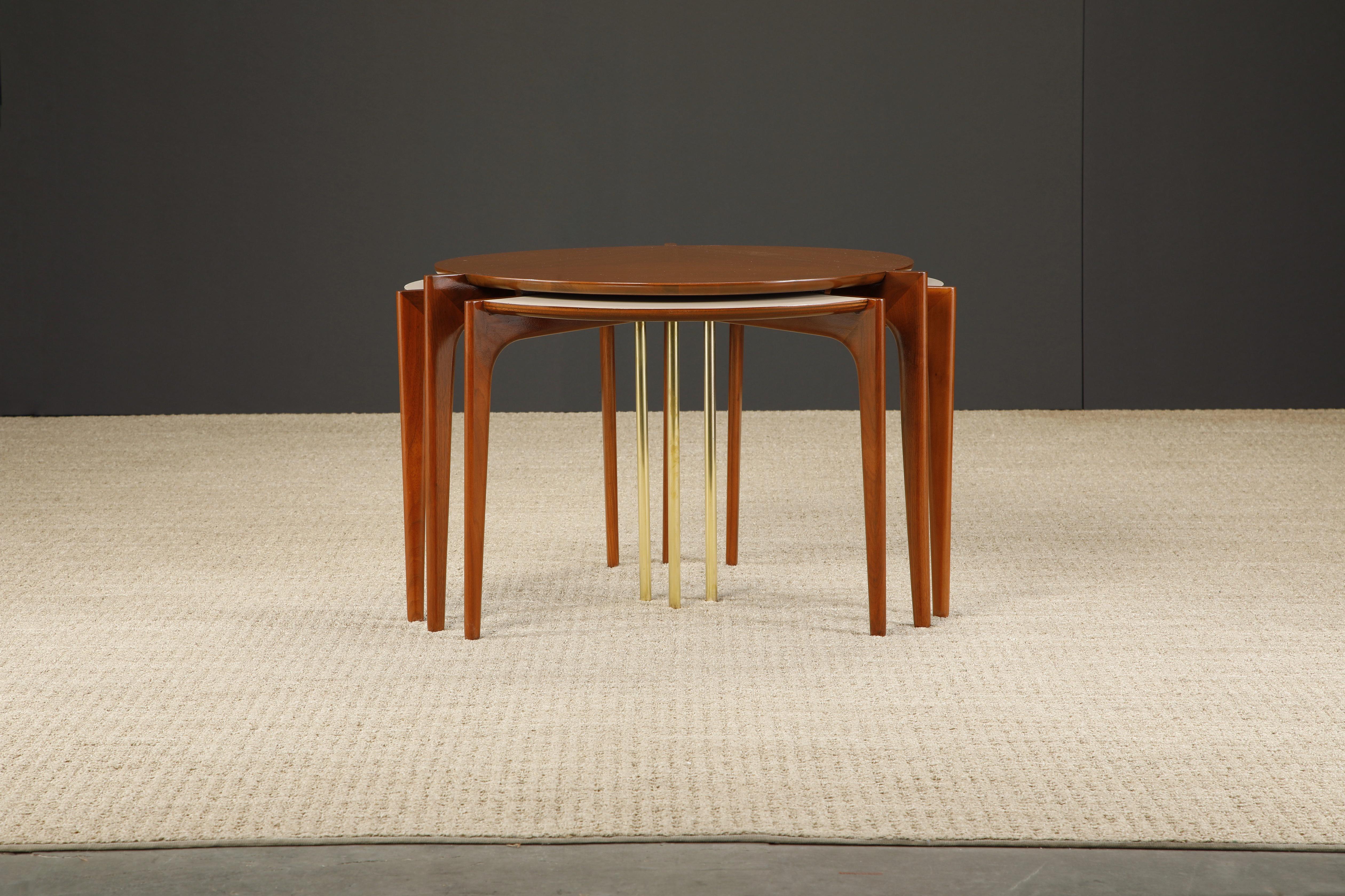 Mid-20th Century Vladimir Kagan for Grosfeld House Set of Nesting Tables, Very Rare 1950s, Signed For Sale