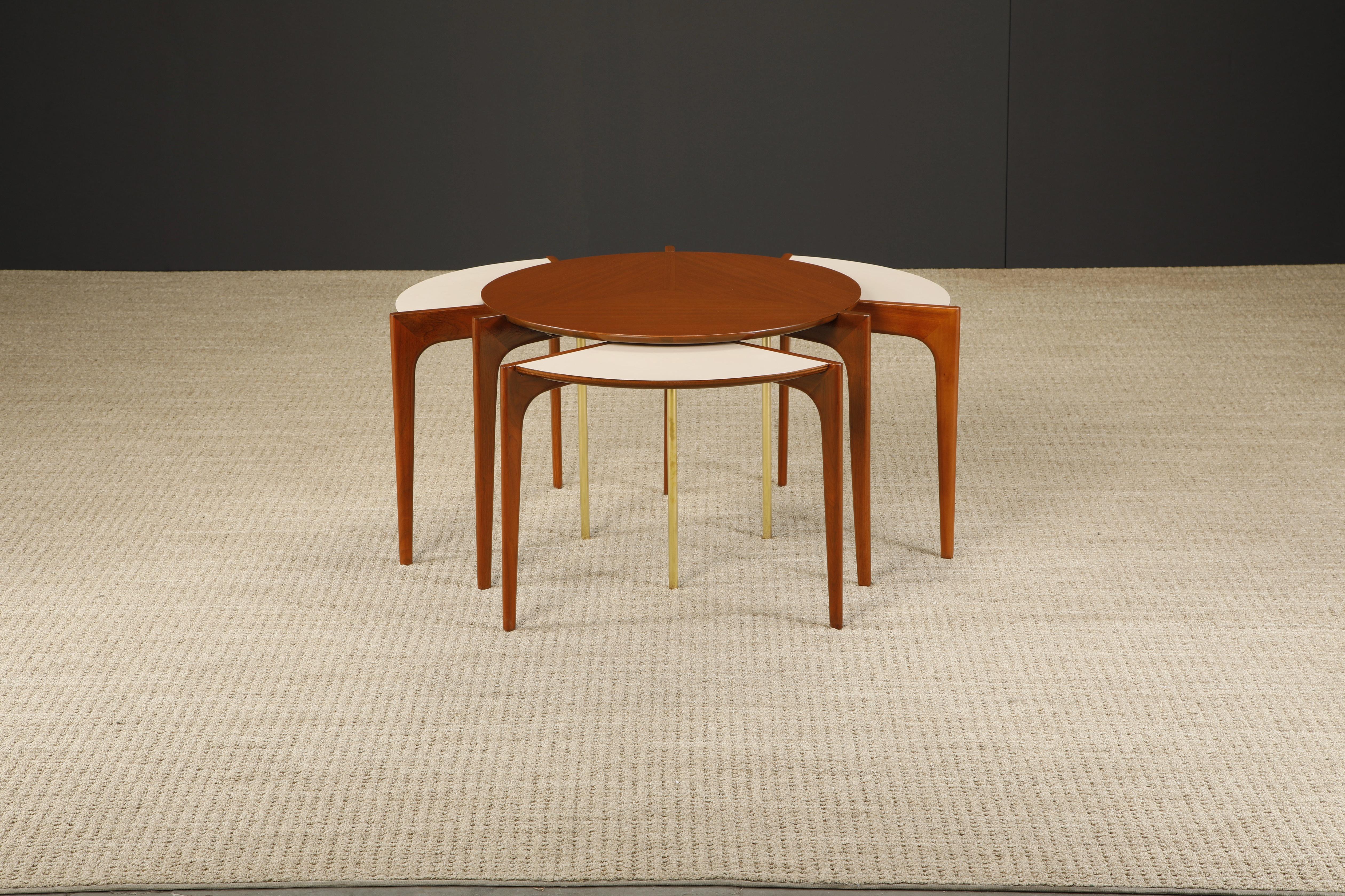 Vladimir Kagan for Grosfeld House Set of Nesting Tables, Very Rare 1950s, Signed For Sale 1