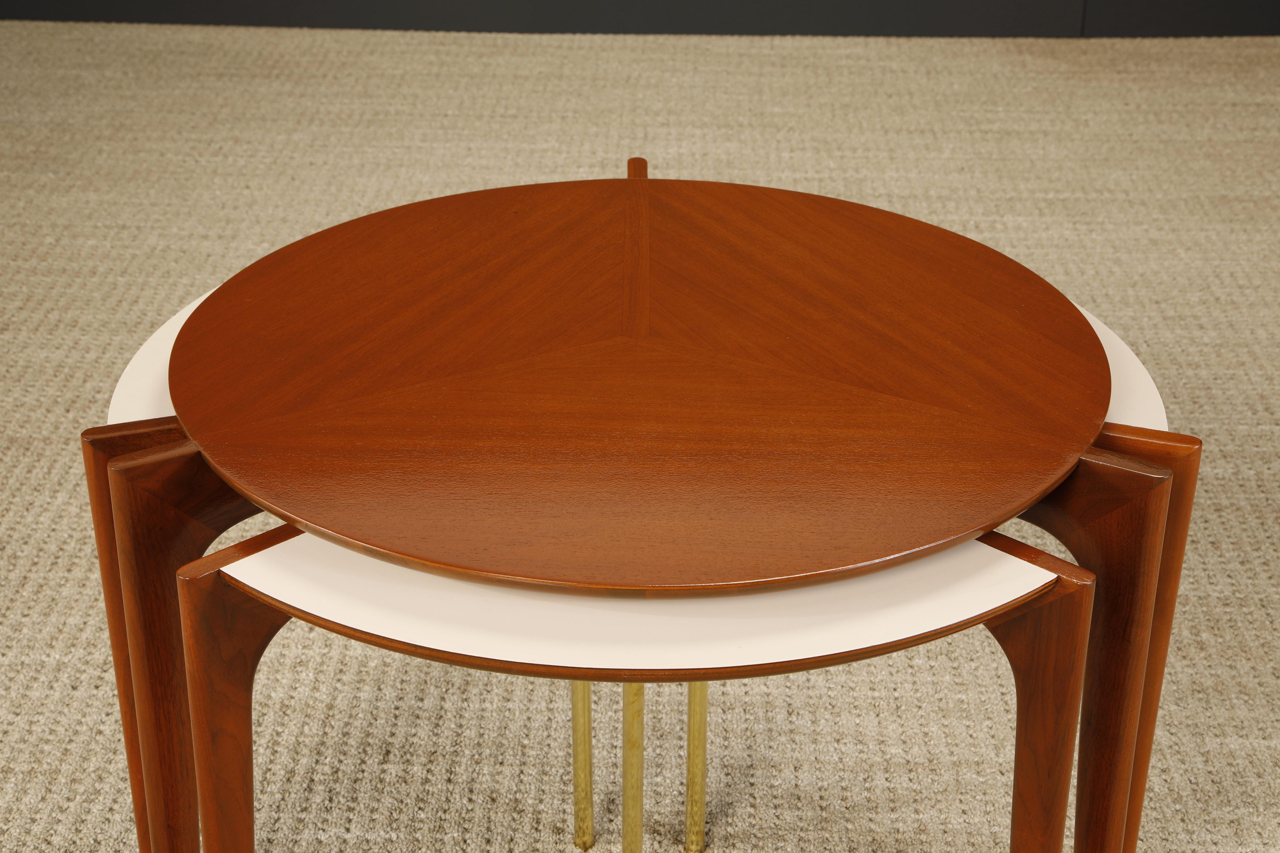 Vladimir Kagan for Grosfeld House Set of Nesting Tables, Very Rare 1950s, Signed For Sale 2