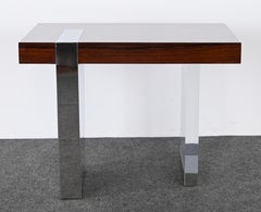 Vladimir Kagan for Gucci Lucite, Stainless Steel and Rosewood End Table, 1990s
