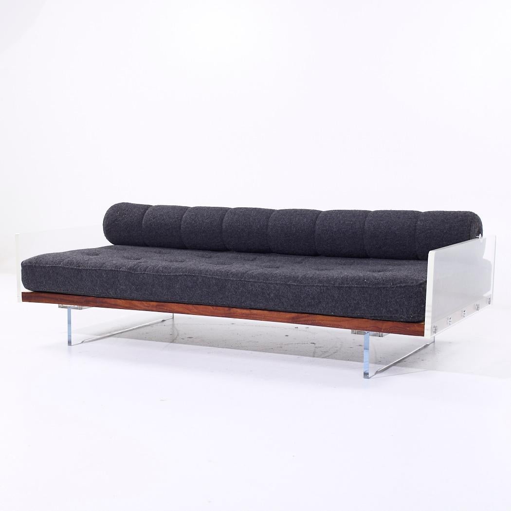 Mid-Century Modern Vladimir Kagan pour Holly HUNT Canapé-lit à dossier roulant en lucite, milieu de siècle en vente