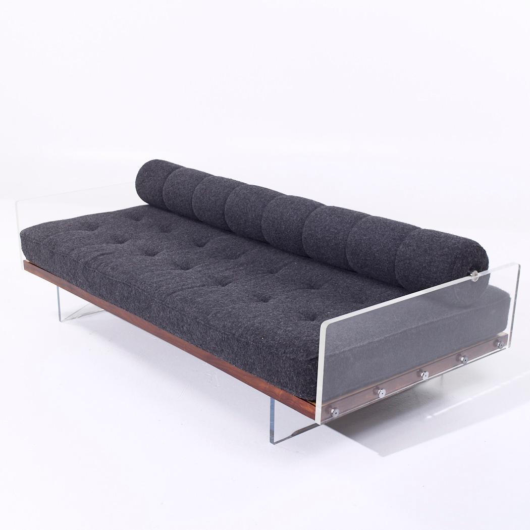 Américain Vladimir Kagan pour Holly HUNT Canapé-lit à dossier roulant en lucite, milieu de siècle en vente
