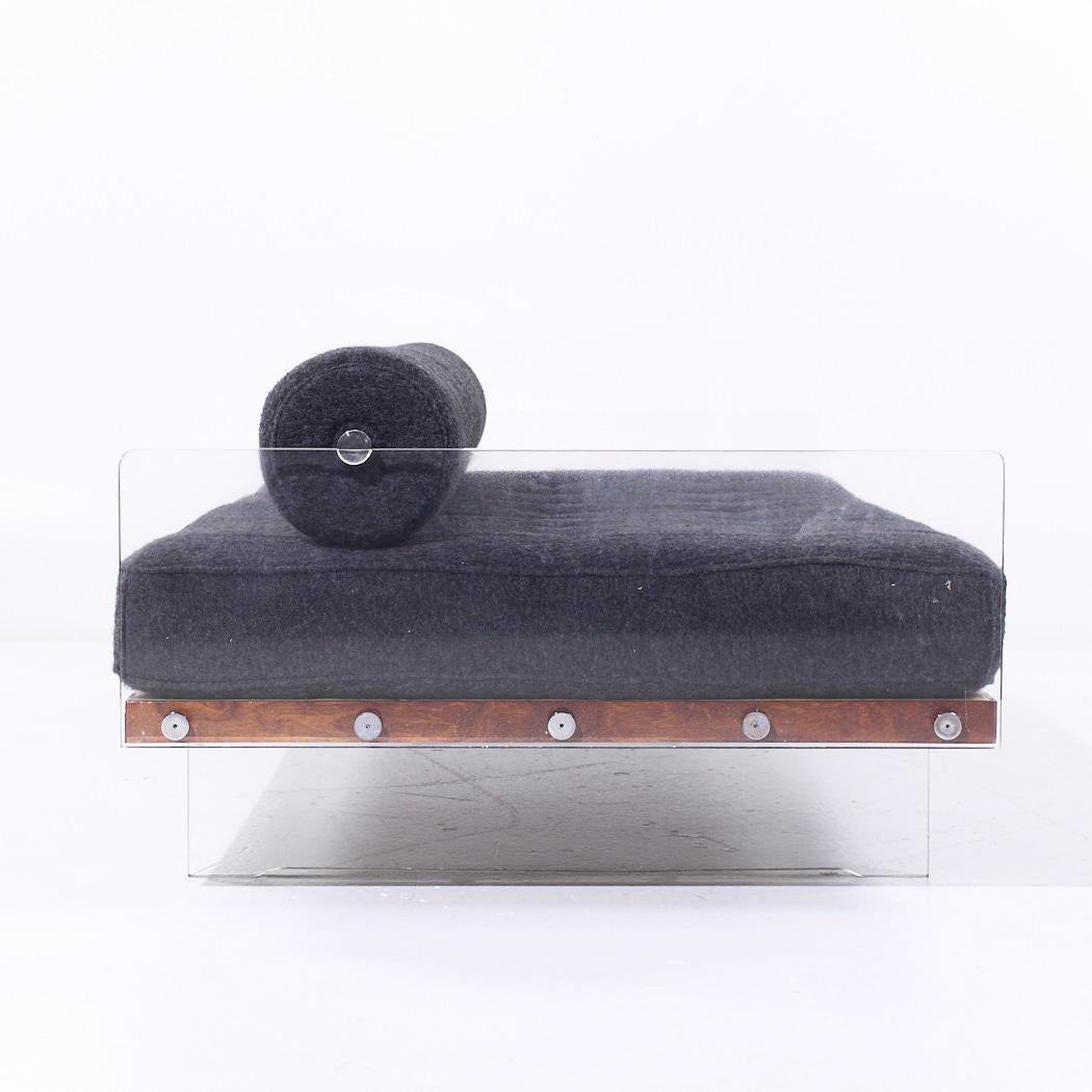 Vladimir Kagan pour Holly HUNT Canapé-lit à dossier roulant en lucite, milieu de siècle en vente 1