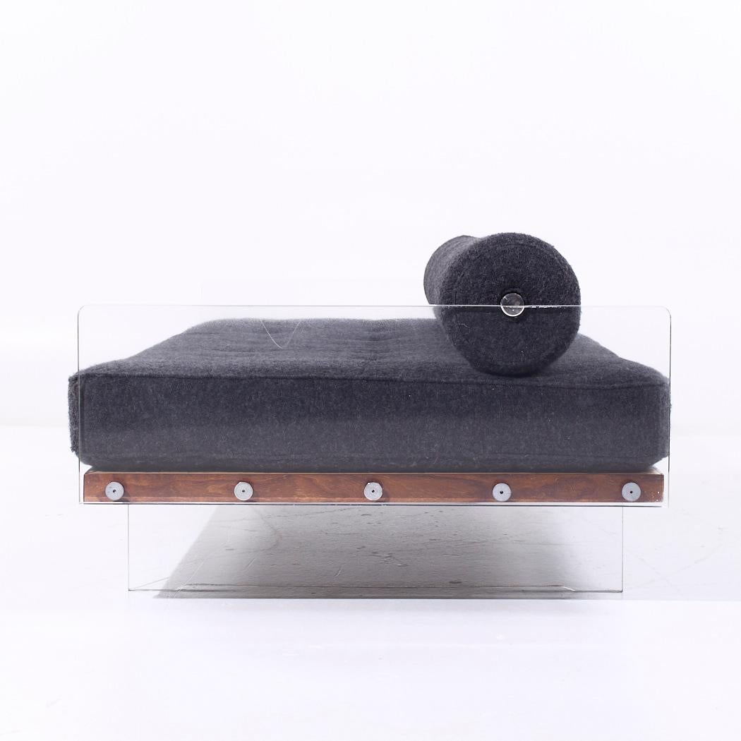 Vladimir Kagan pour Holly HUNT Canapé-lit à dossier roulant en lucite, milieu de siècle en vente 2