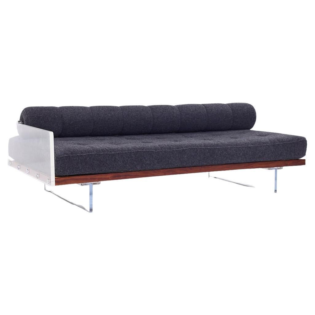 Vladimir Kagan pour Holly HUNT Canapé-lit à dossier roulant en lucite, milieu de siècle en vente