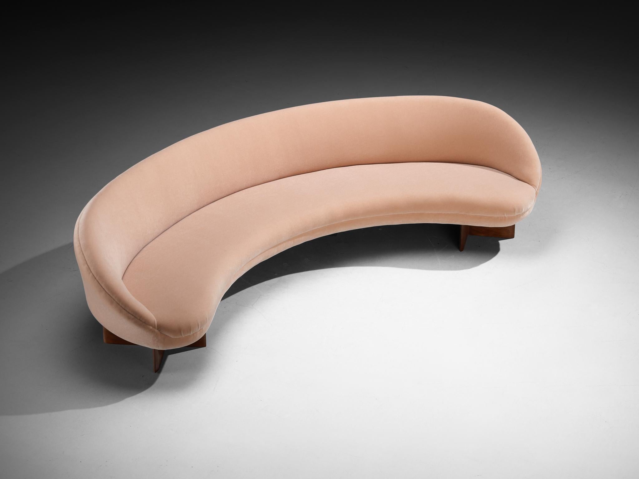 Tessuto Divano '6999' in mohair e noce di Vladimir Kagan per Kagan-Dreyfuss, Inc. in vendita