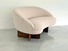 Vladimir Kagan for Kagan-Dreyfuss Inc. Model '6999' Loveseat, Chenille, 1950's
