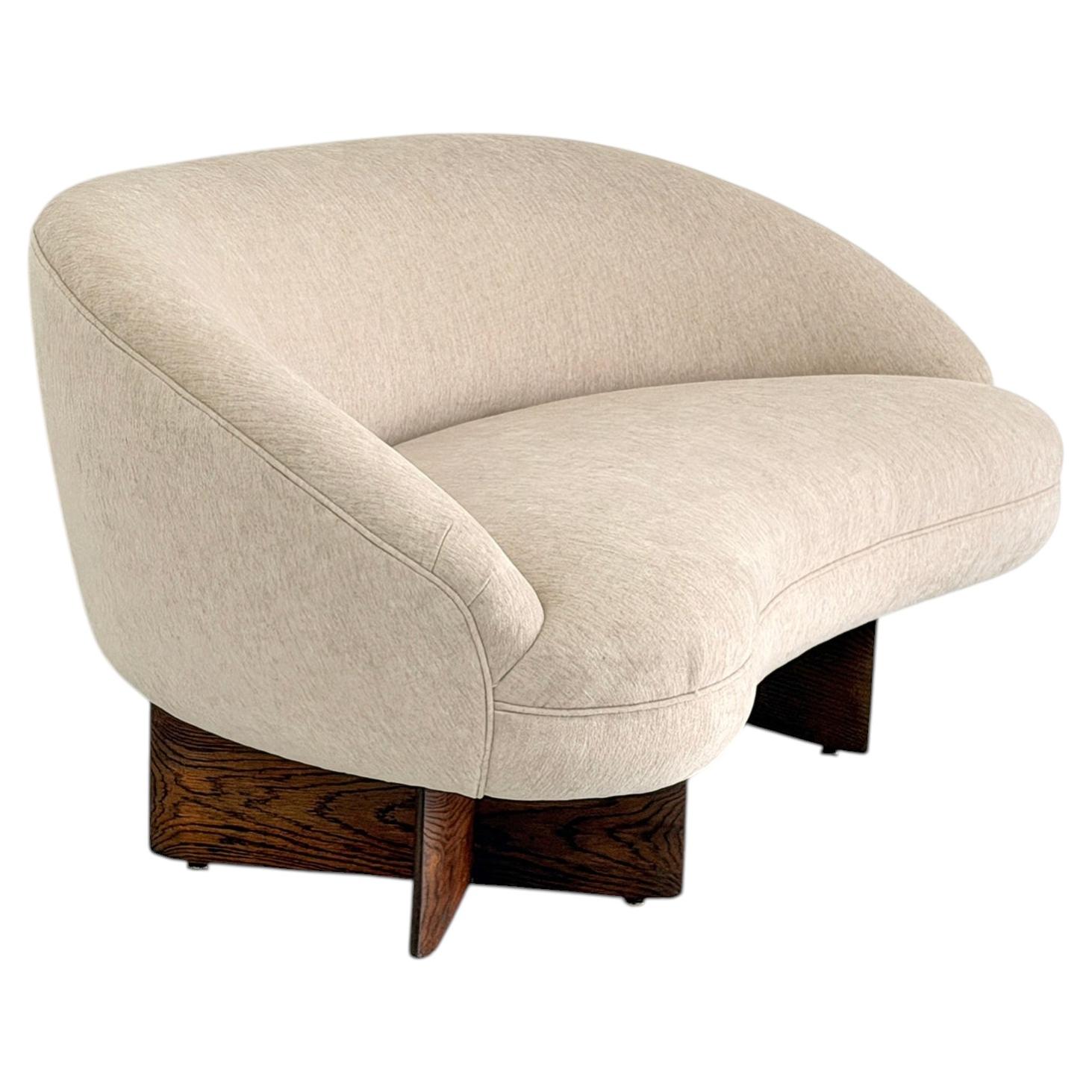 Vladimir Kagan for Kagan-Dreyfuss Inc. Model '6999' Loveseat, Chenille, 1950's
