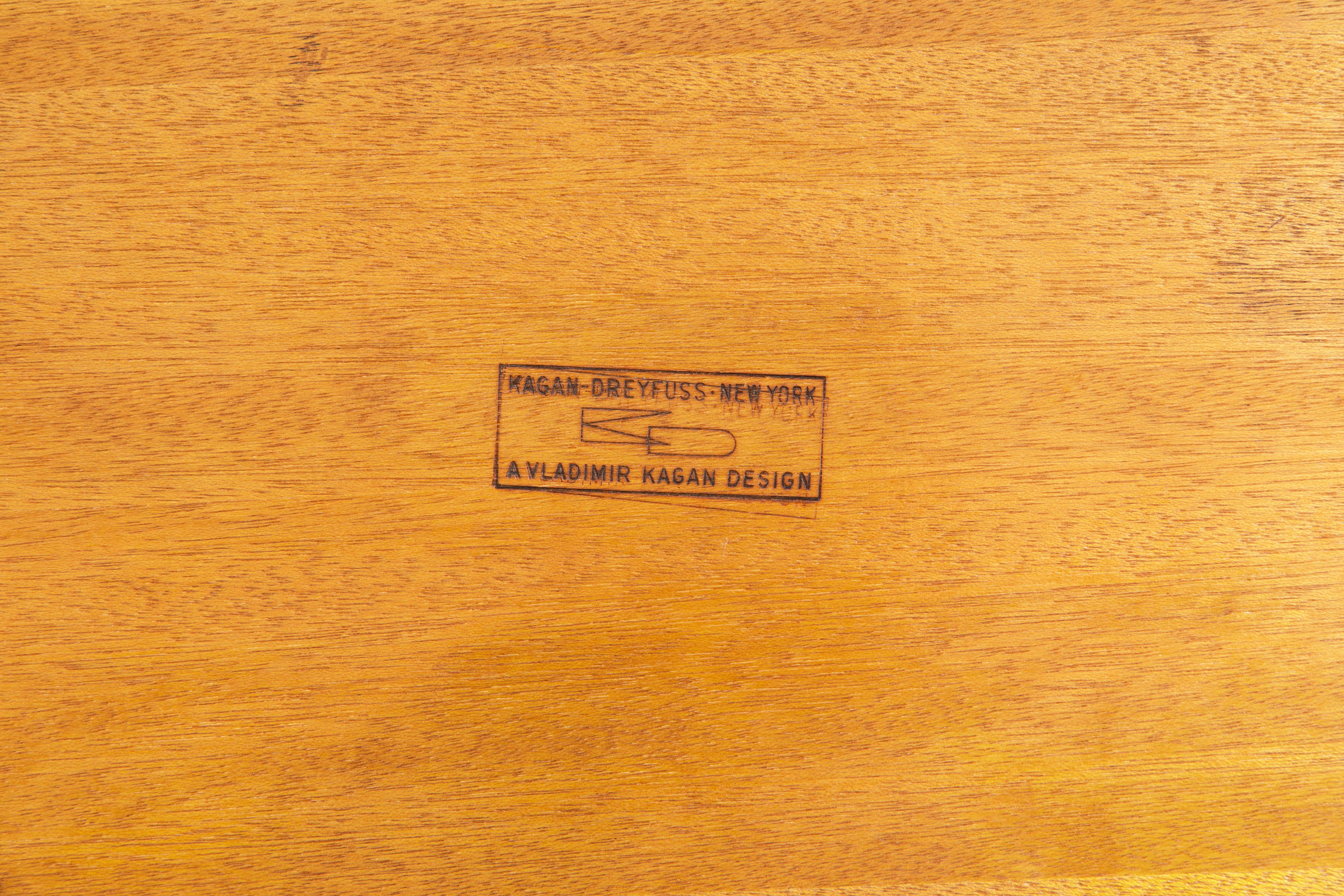 Vladimir Kagan for Kagan-Dreyfuss Nesting Tables w Kasuba Tiles, c 1950, Signed For Sale 4