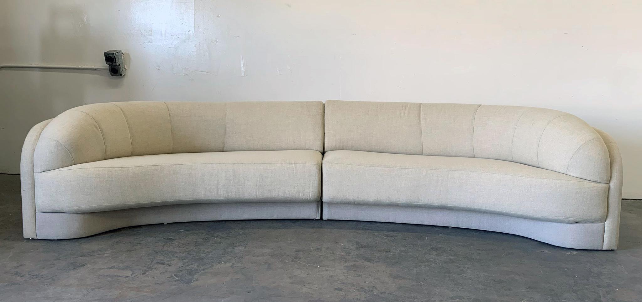 Late 20th Century M. Fillmore Harty for Preview 3-Piece Sectional Tan Linen, 1990s