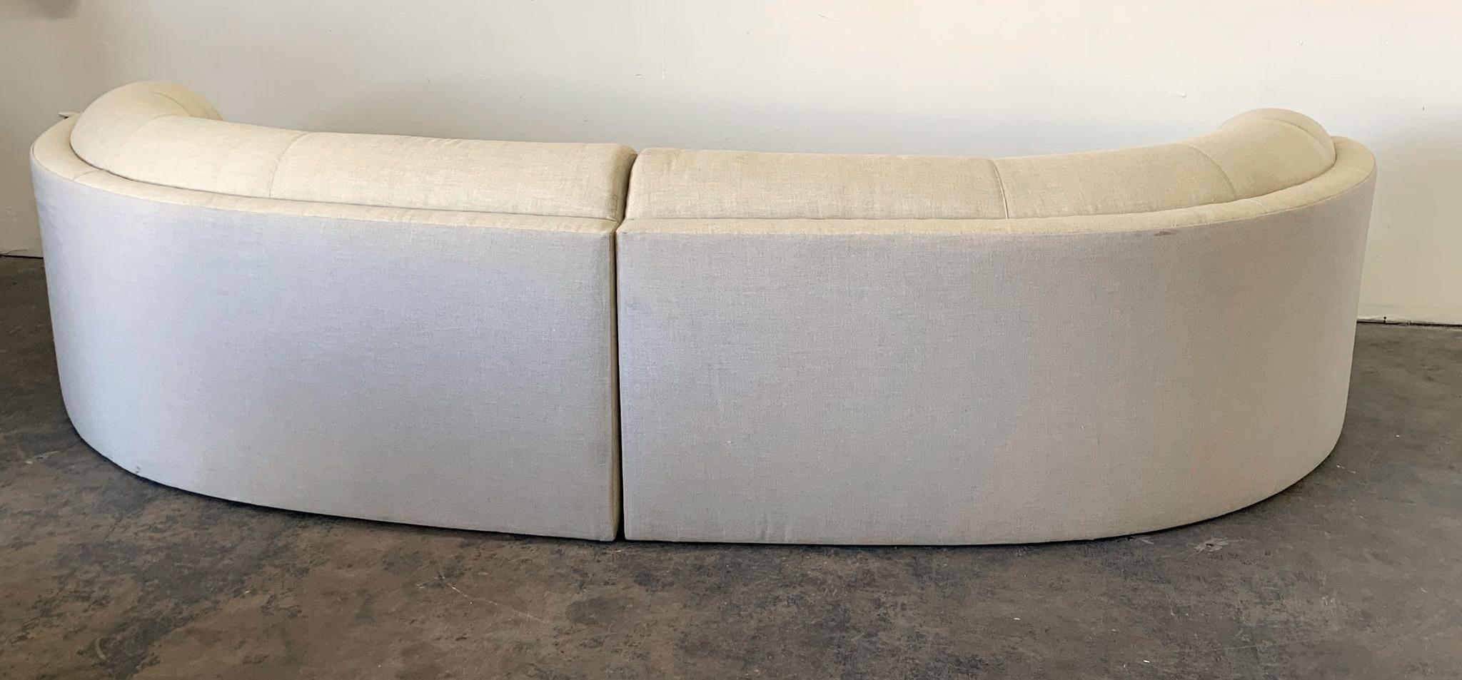 M. Fillmore Harty for Preview 3-Piece Sectional Tan Linen, 1990s 2