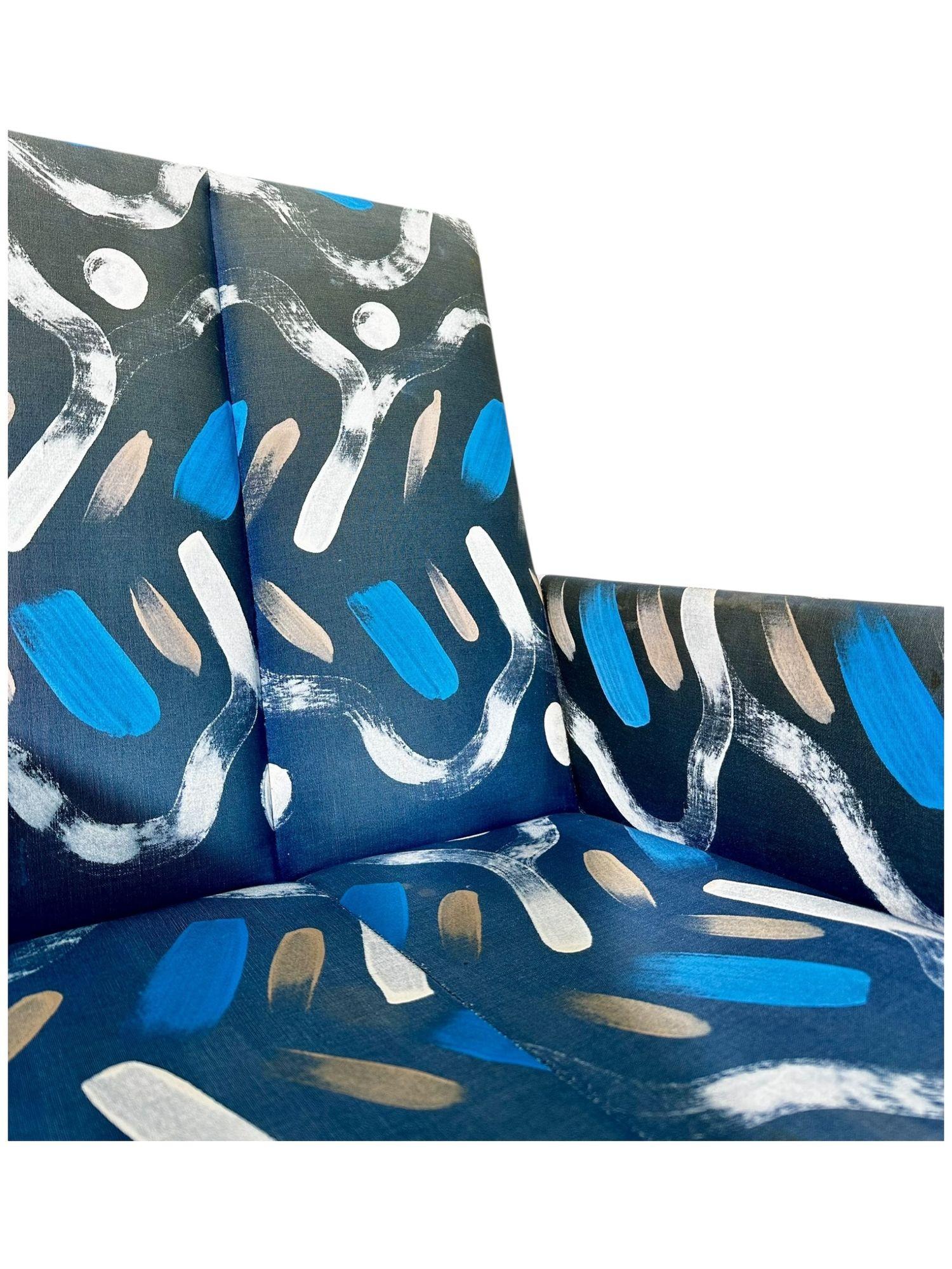 Vladimir Kagan for Preview Hand Painted Fabric Dining Chairs For Sale 1